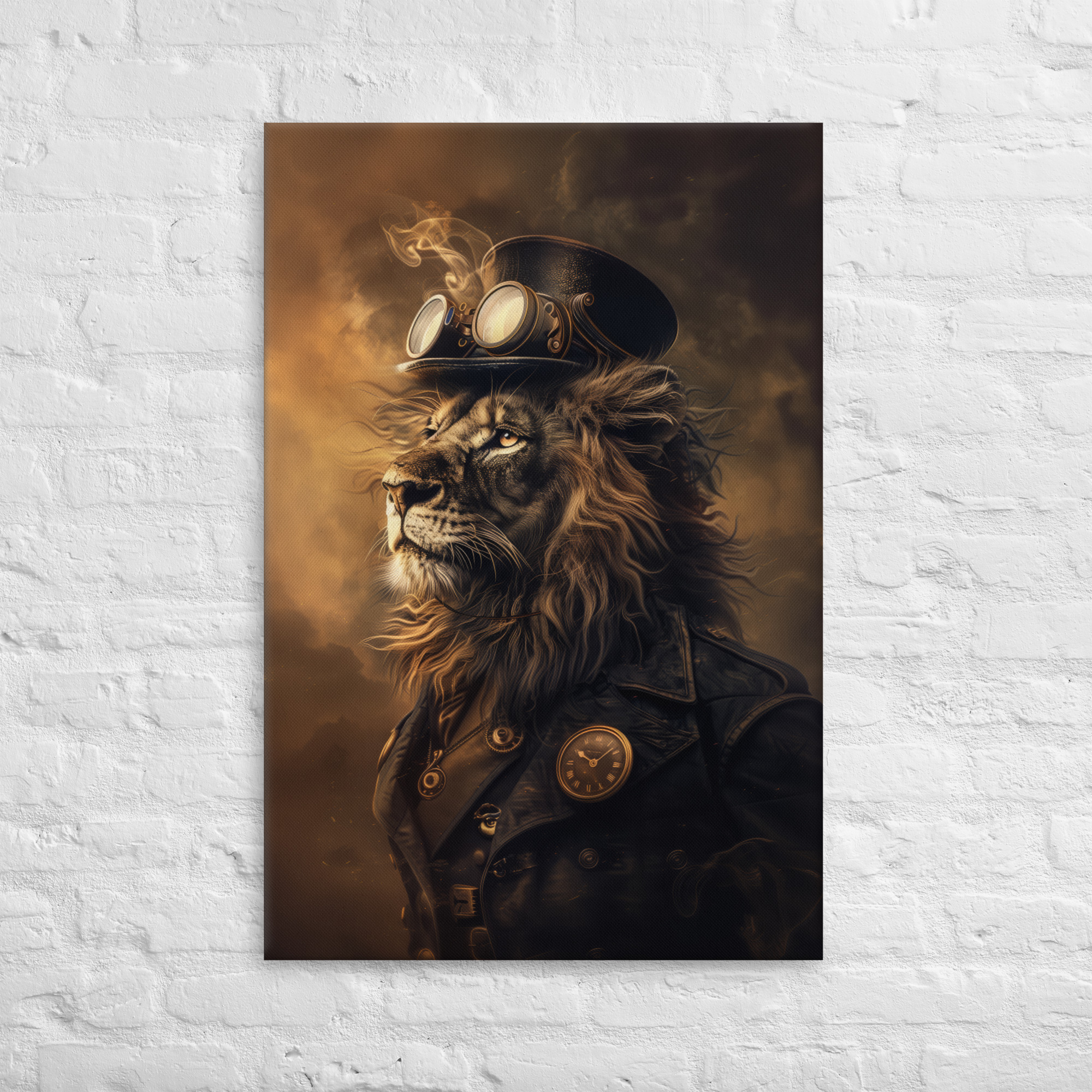 Steampunk Lion Wall Art Print 