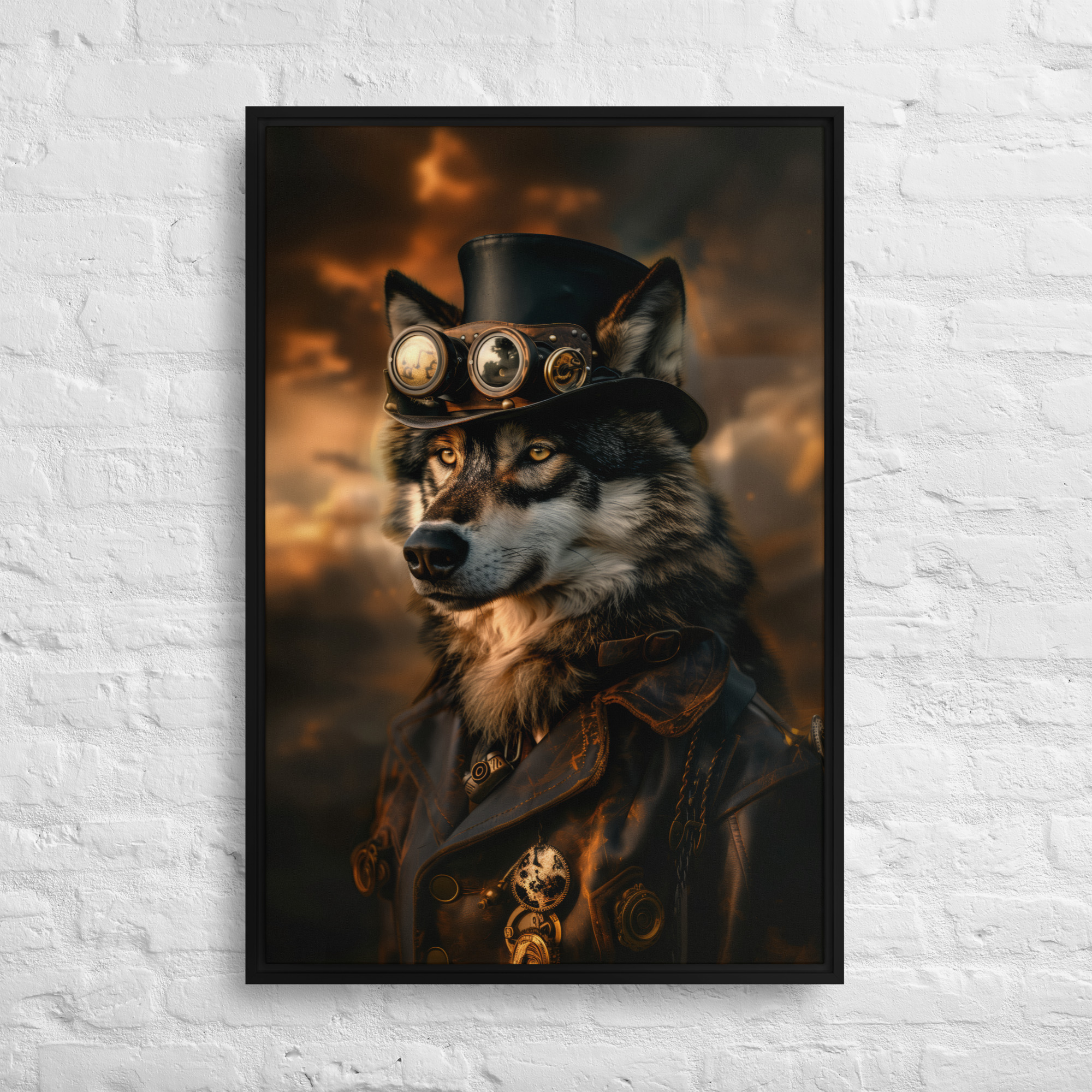 Steampunk Wolf Wall Art Print 