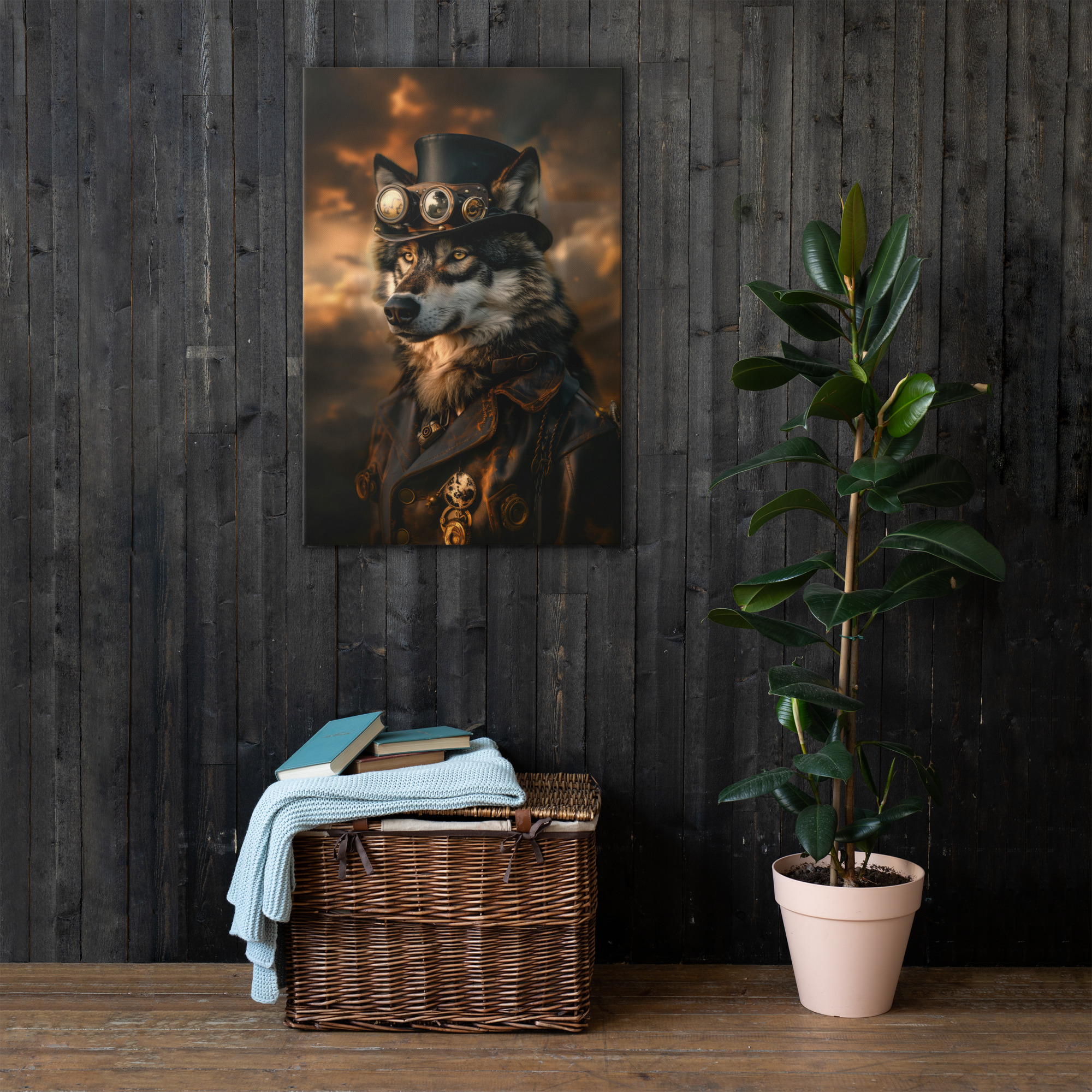 Steampunk Wolf Wall Art Print 