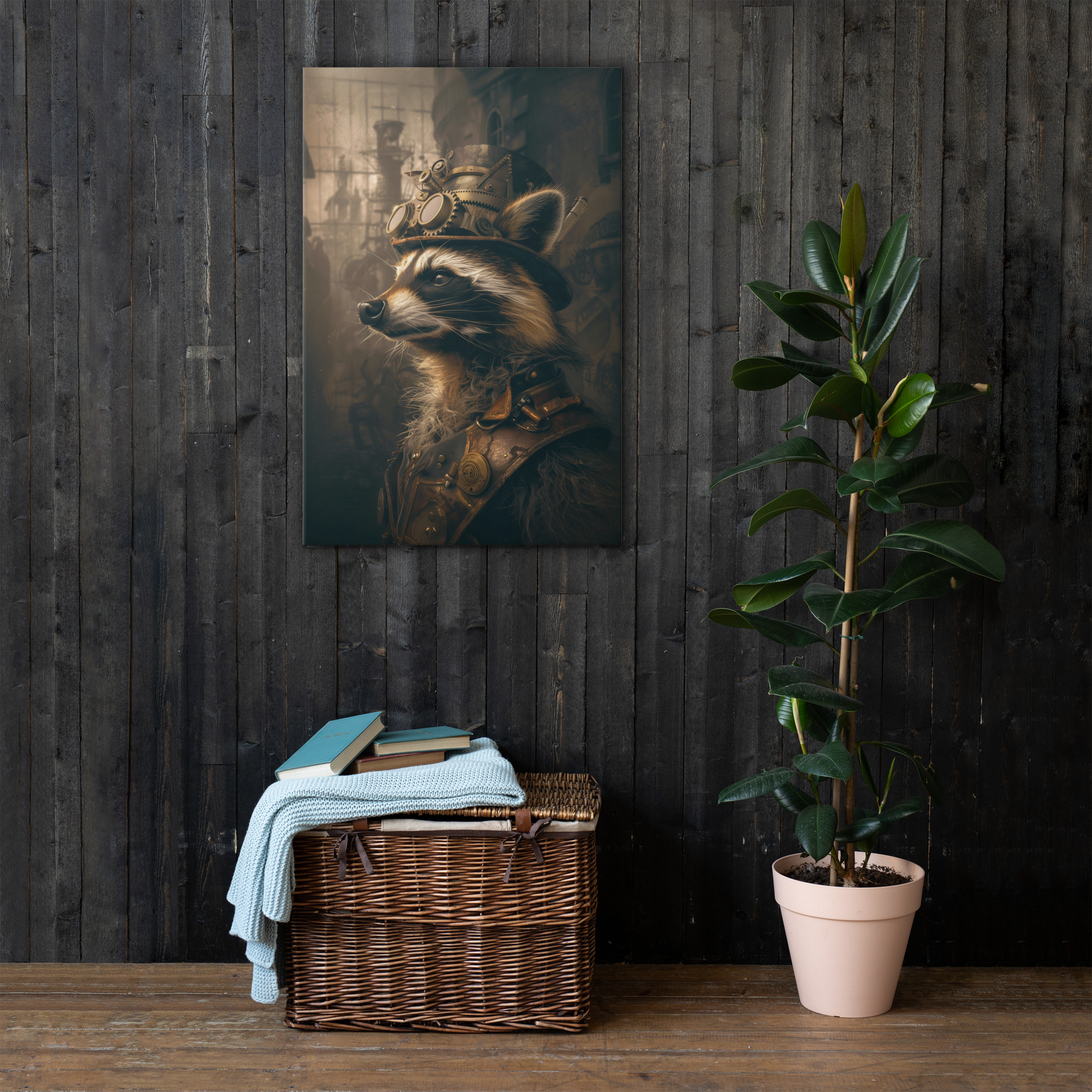 Steampunk Raccoon Wall Art Print 