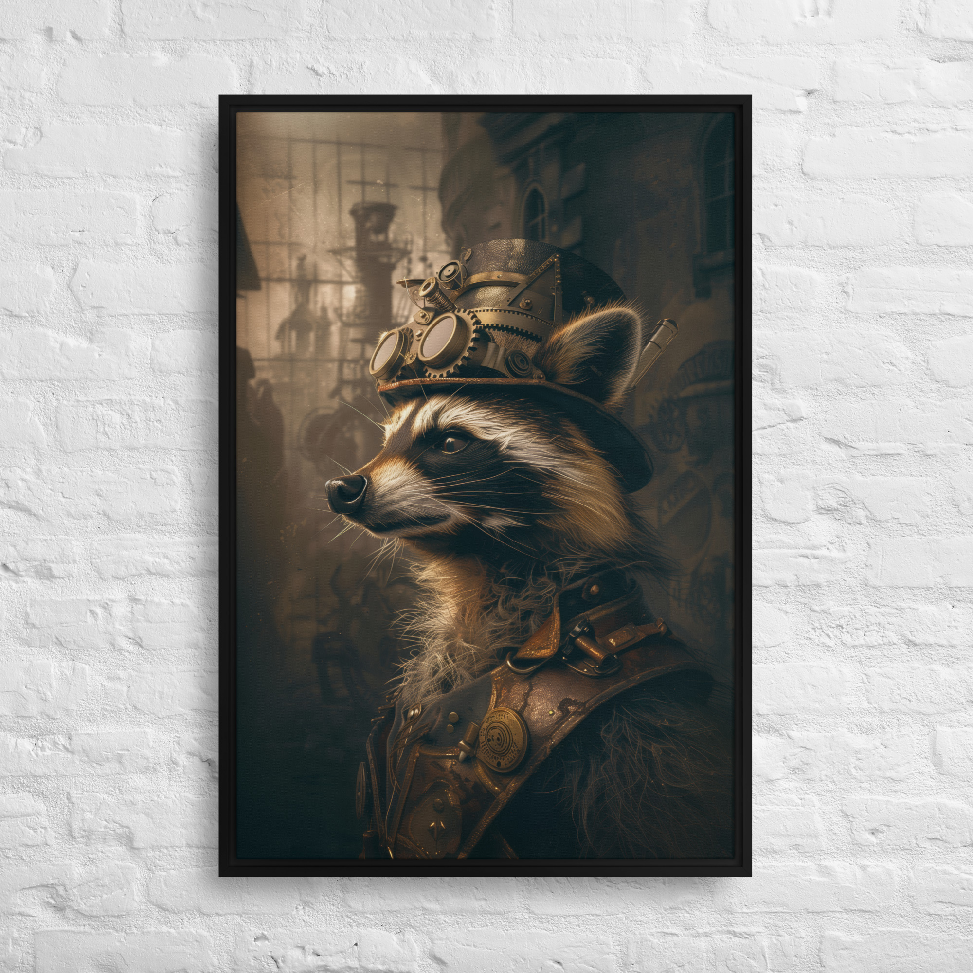 Steampunk Raccoon Wall Art Print 