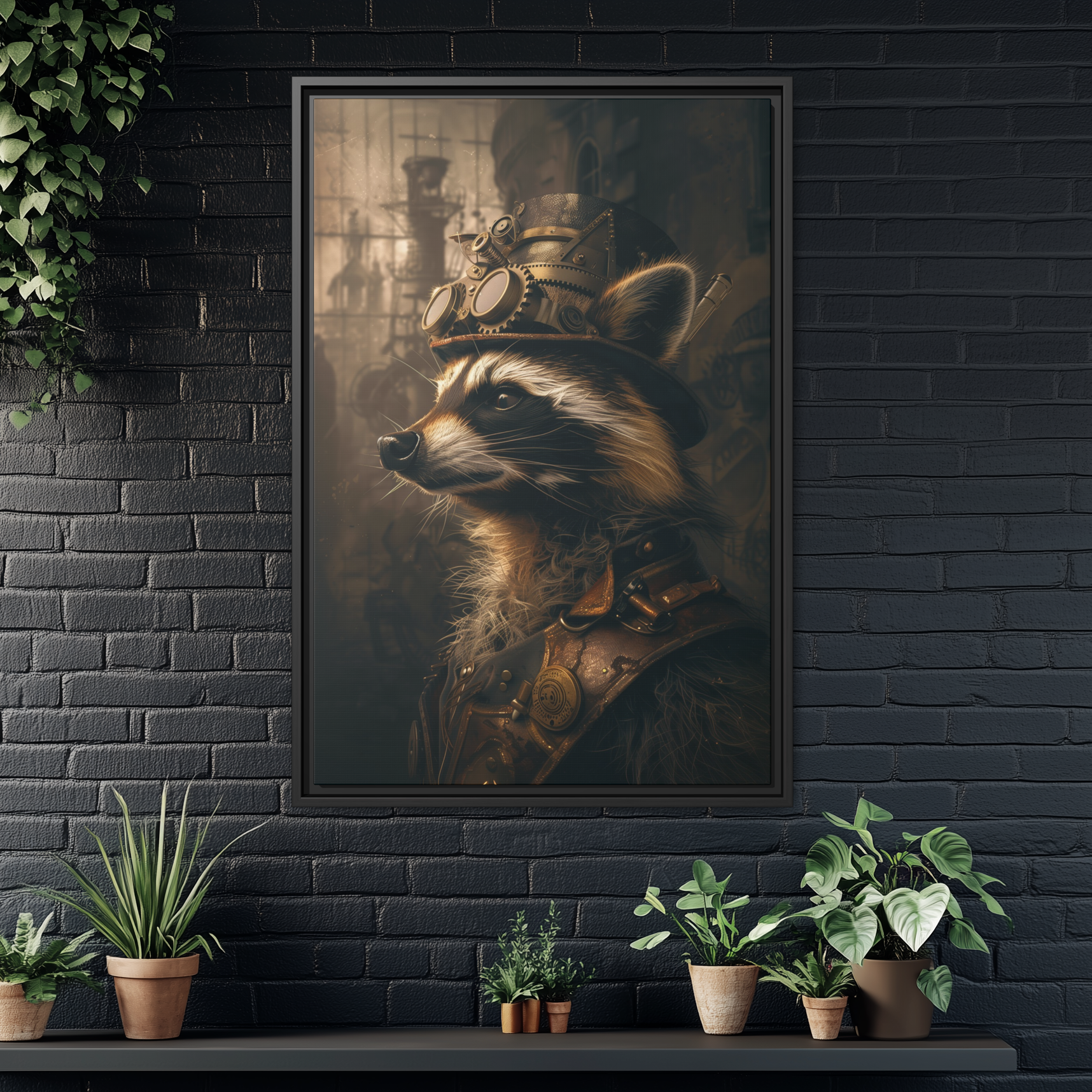 Steampunk Raccoon Wall Art Print 