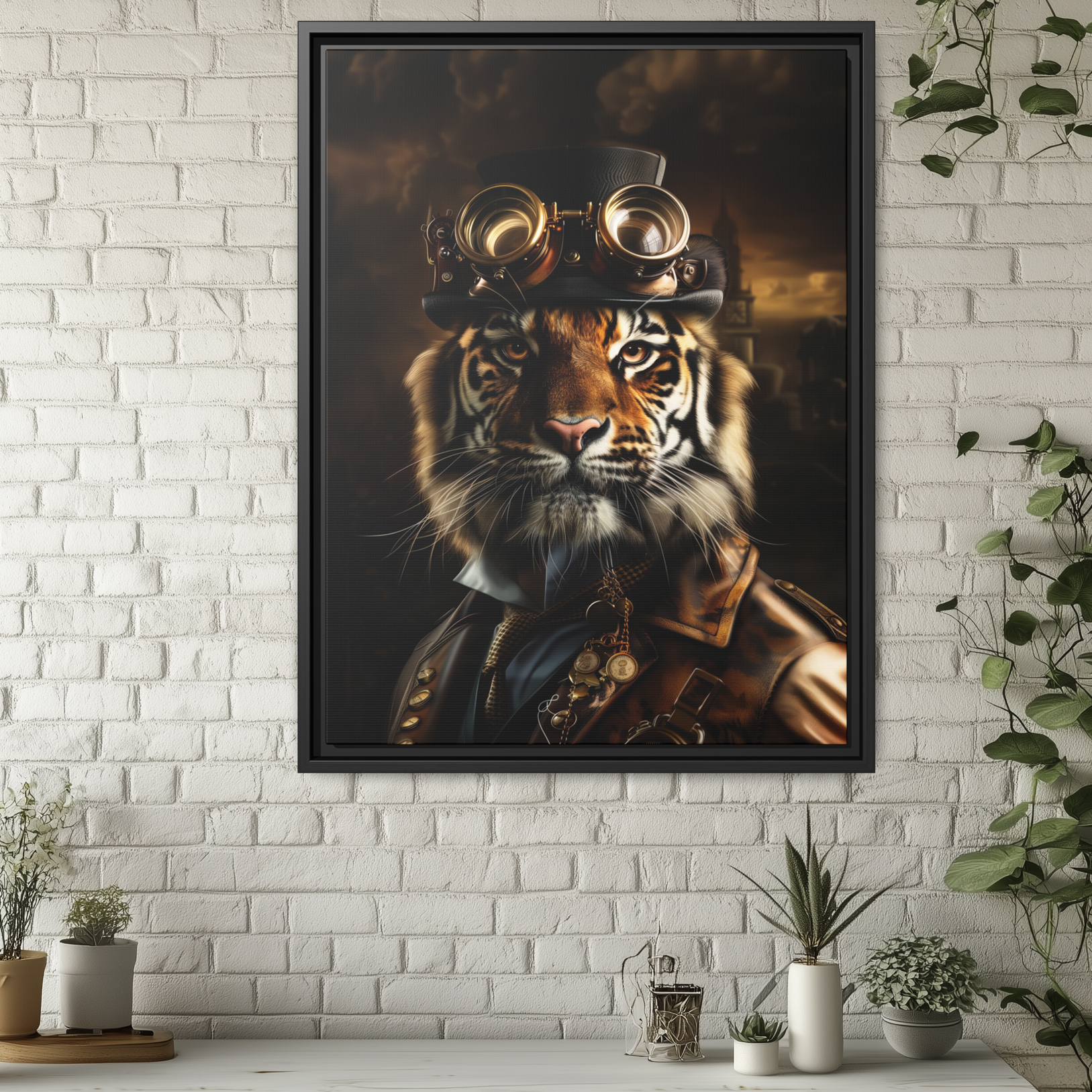 Steampunk Tiger Wall Art Print 