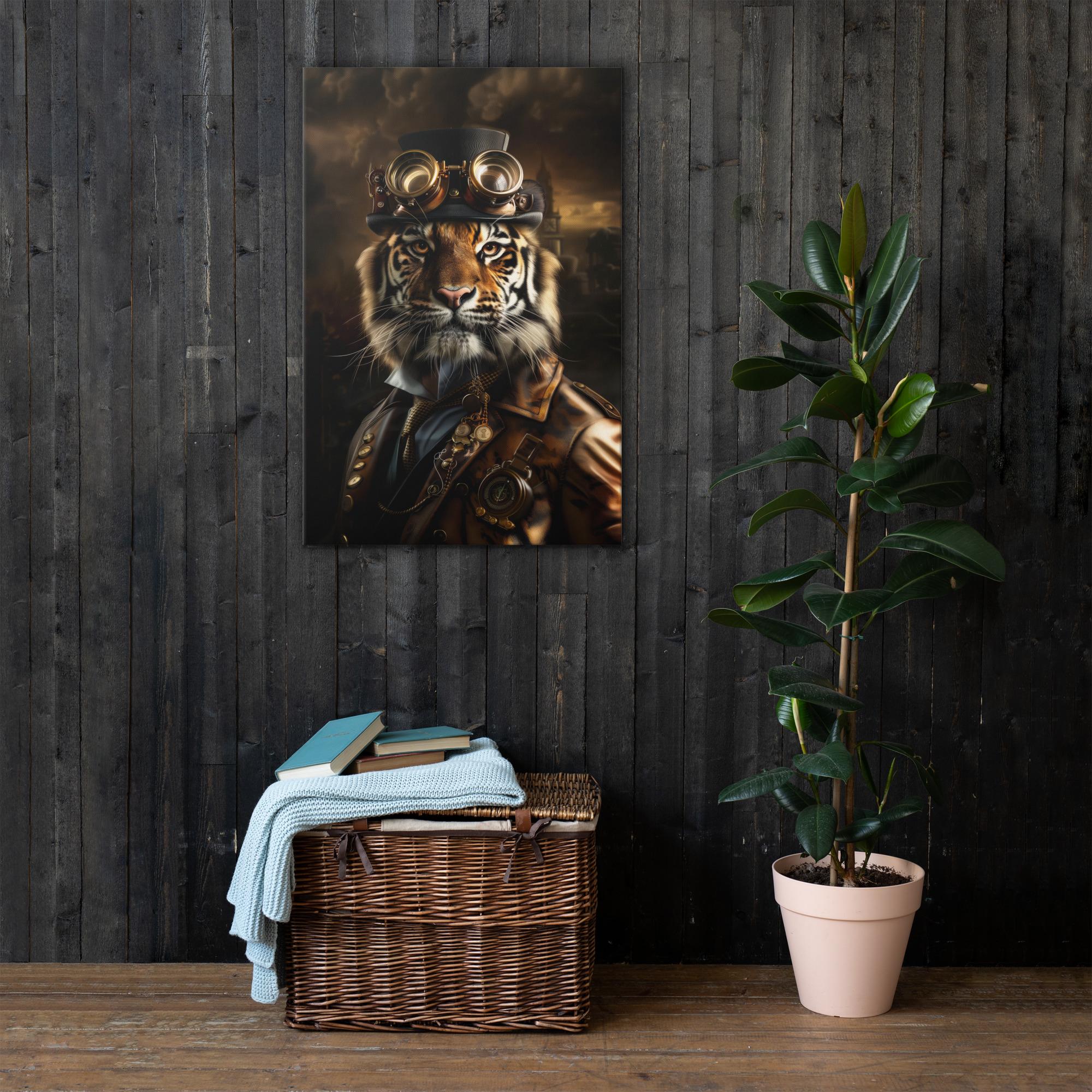 Steampunk Tiger Wall Art Print 