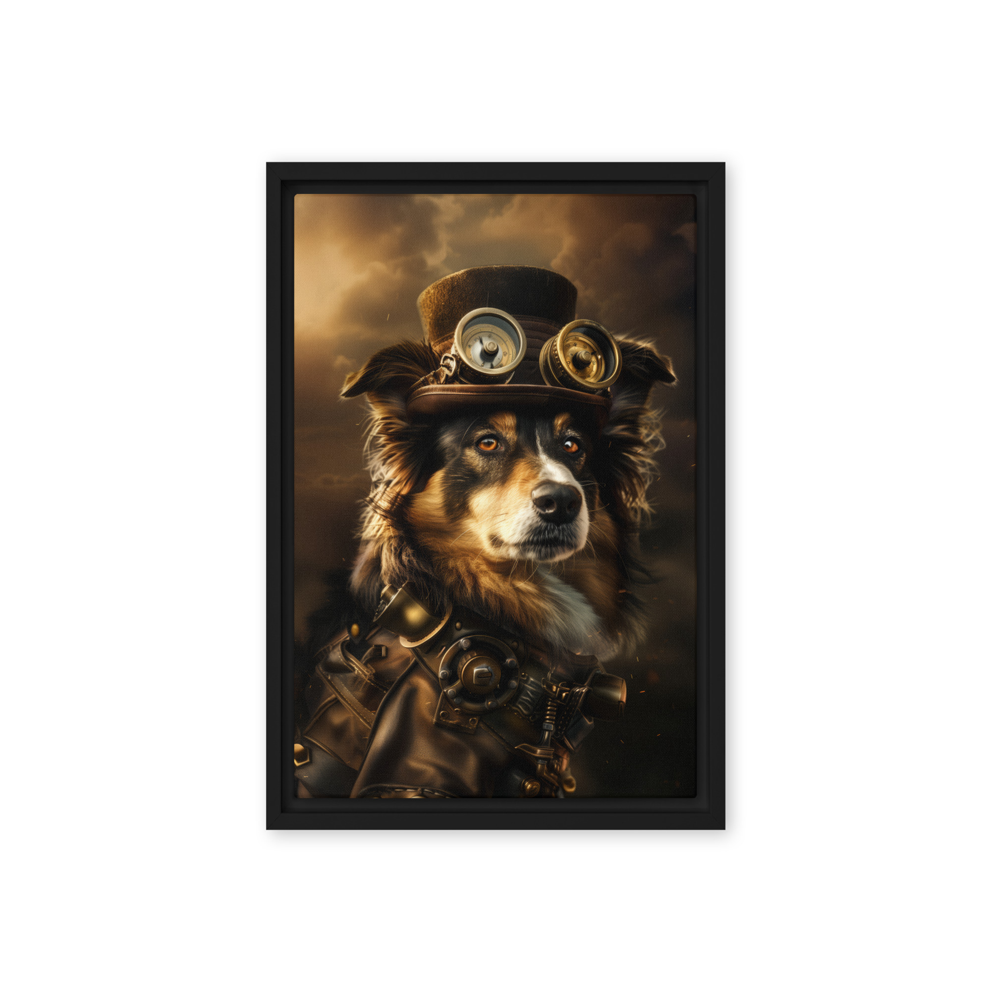 Steampunk Australian Shepherd Dog Wall Art Print 