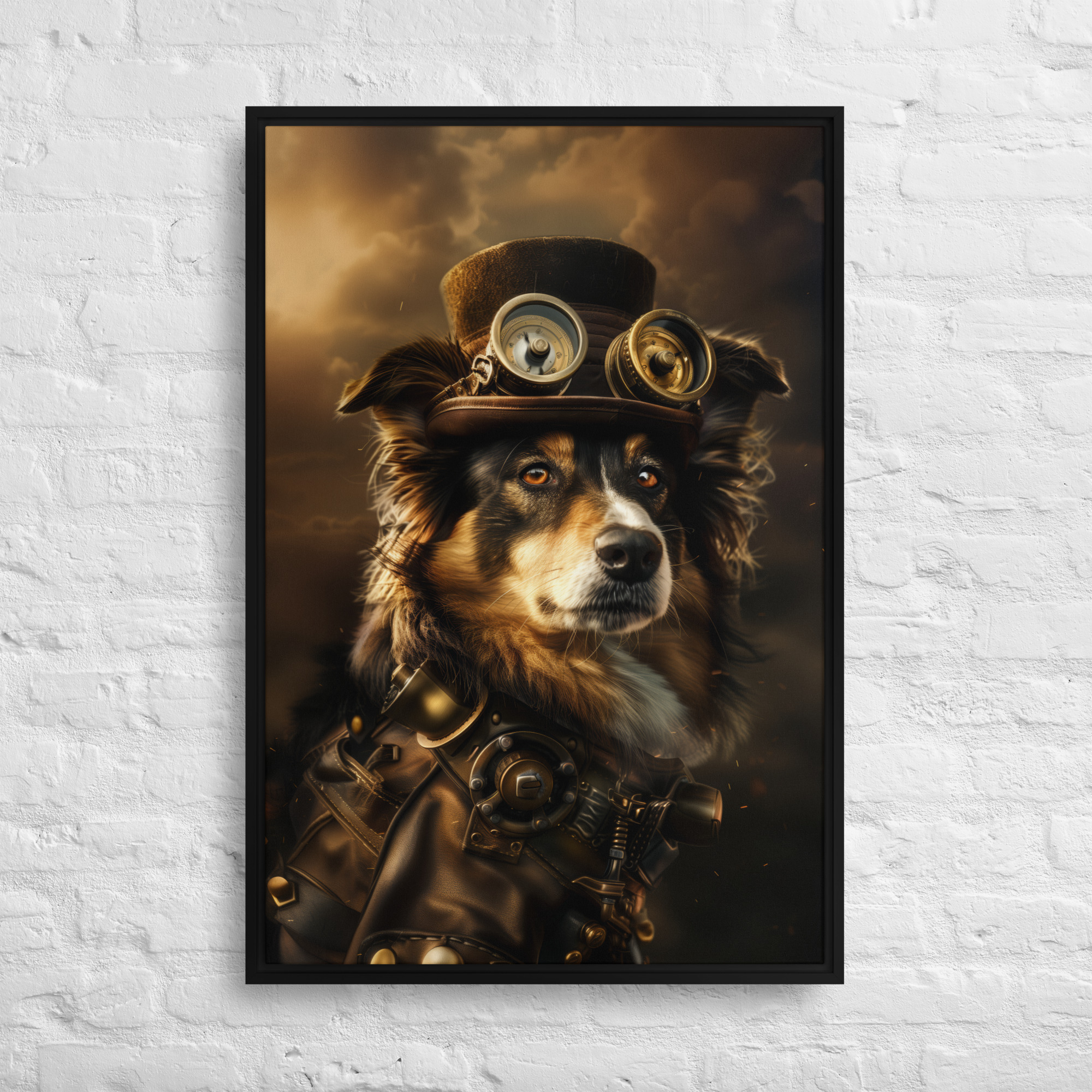 Steampunk Australian Shepherd Dog Wall Art Print 