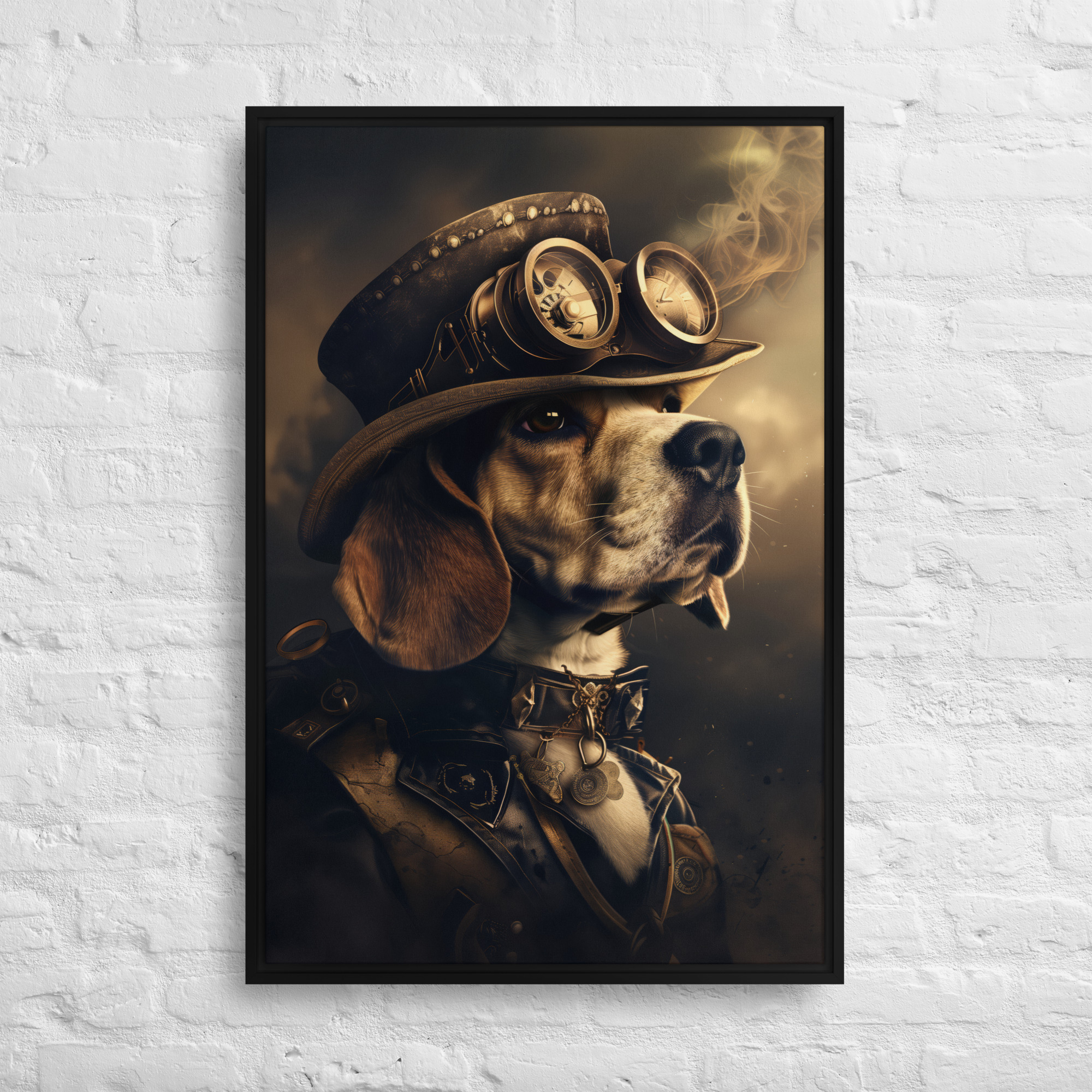 Steampunk Beagle Dog Wall Art Print 