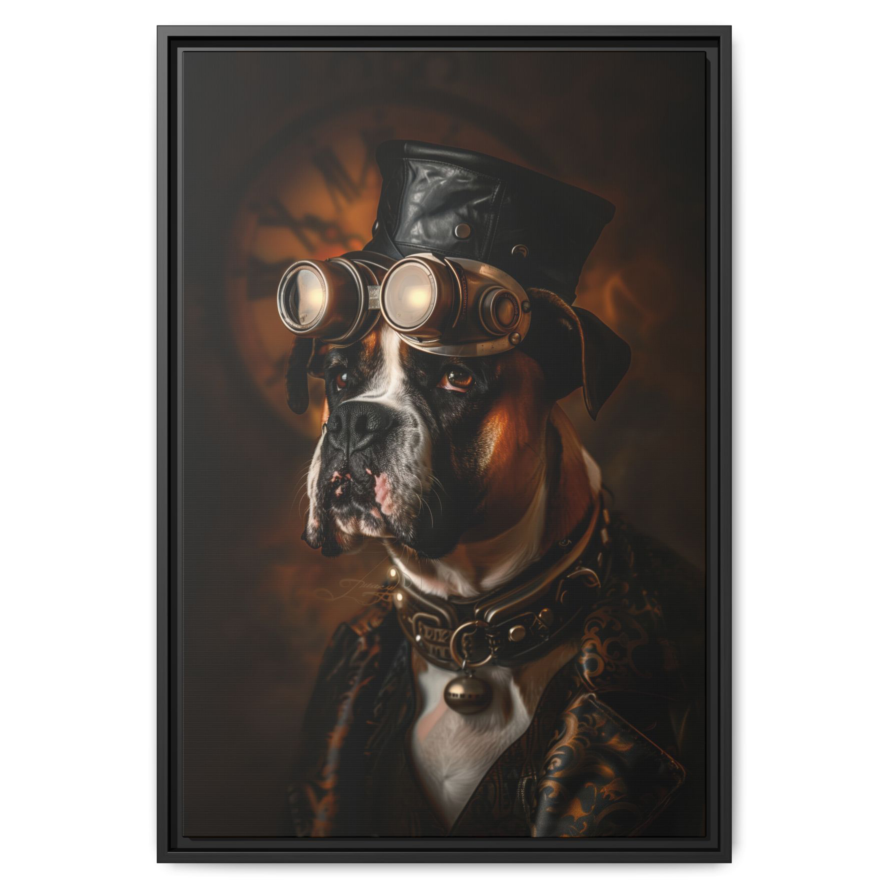 Steampunk Boxer Dog Wall Art Print 