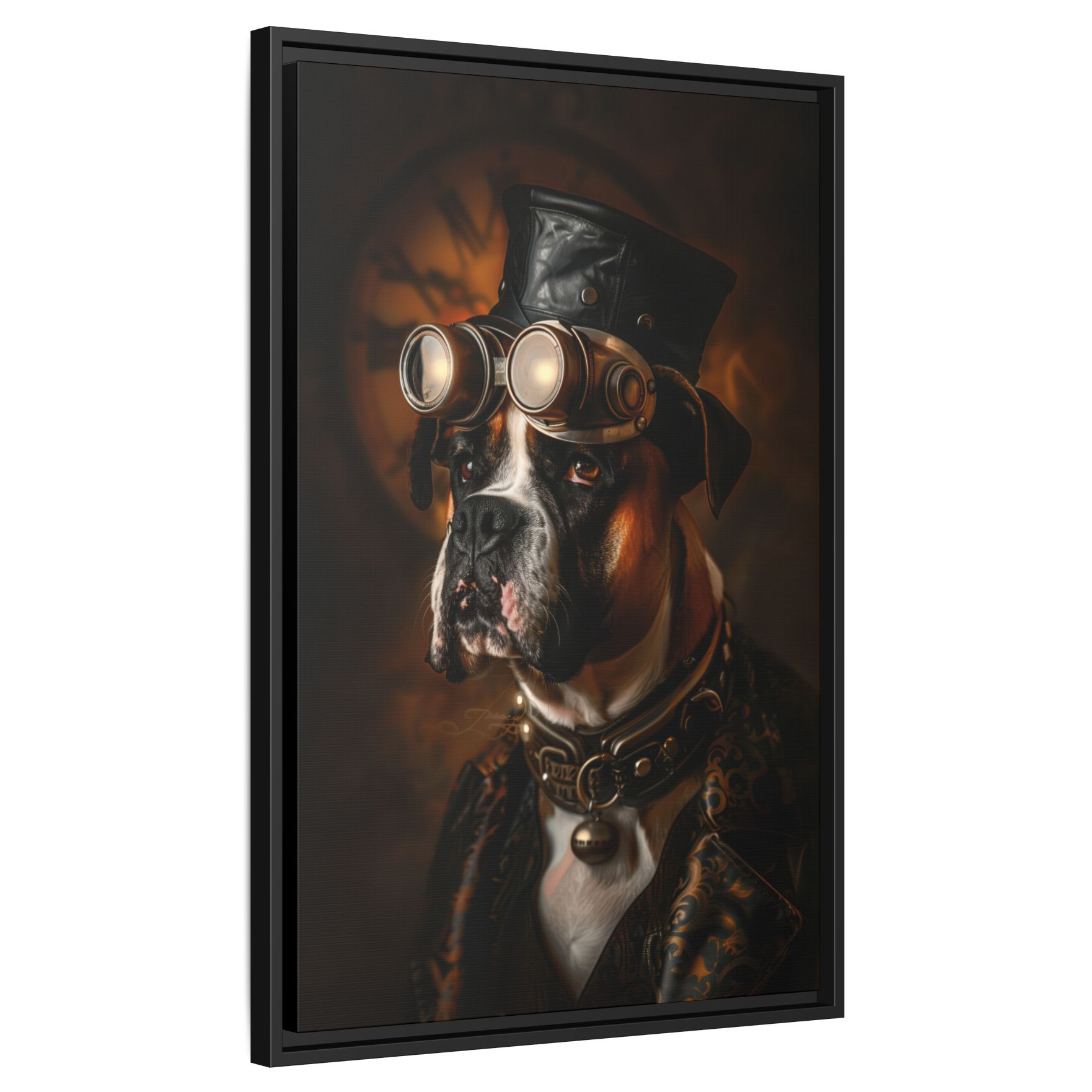Steampunk Boxer Dog Wall Art Print 