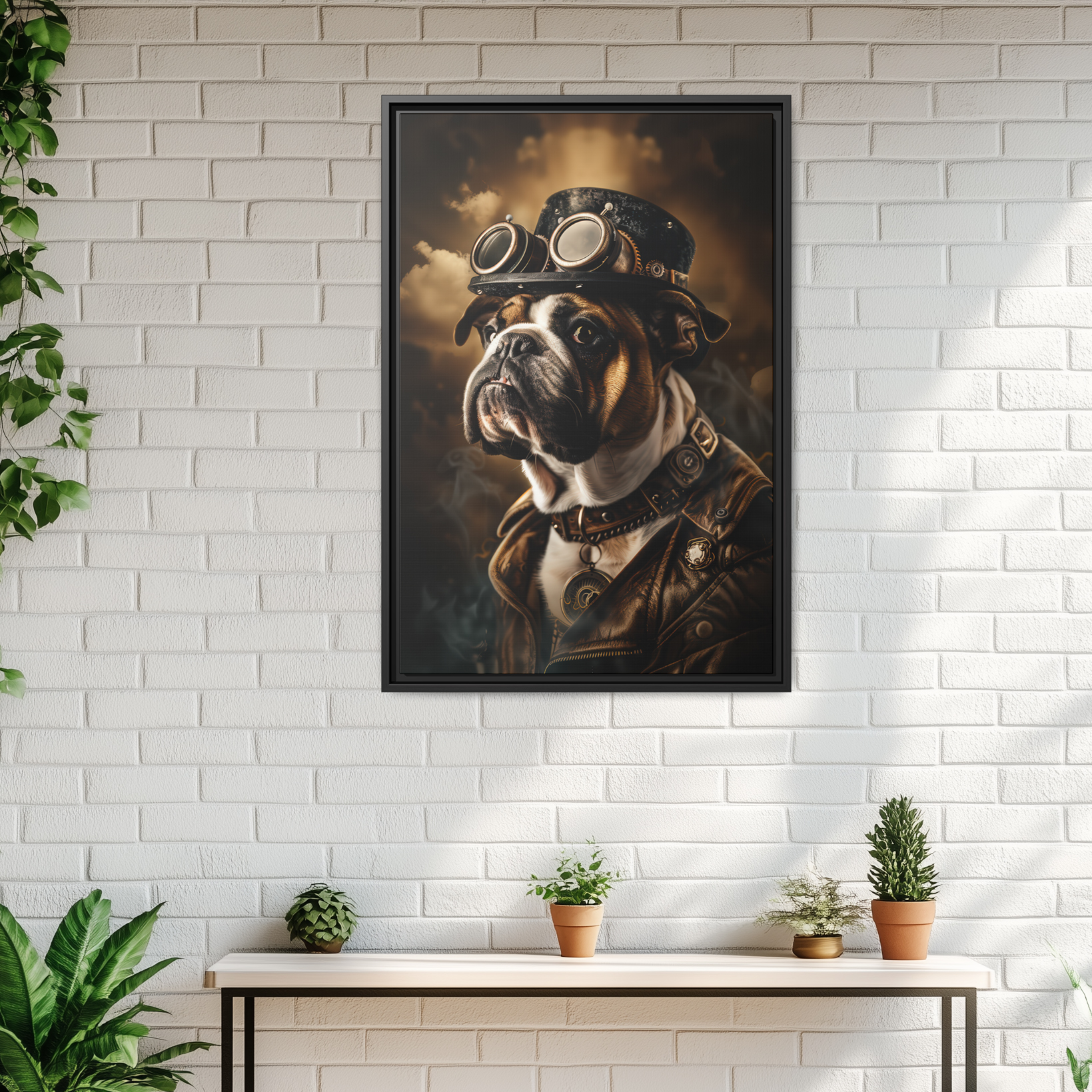 Steampunk Bulldog Wall Art Print 