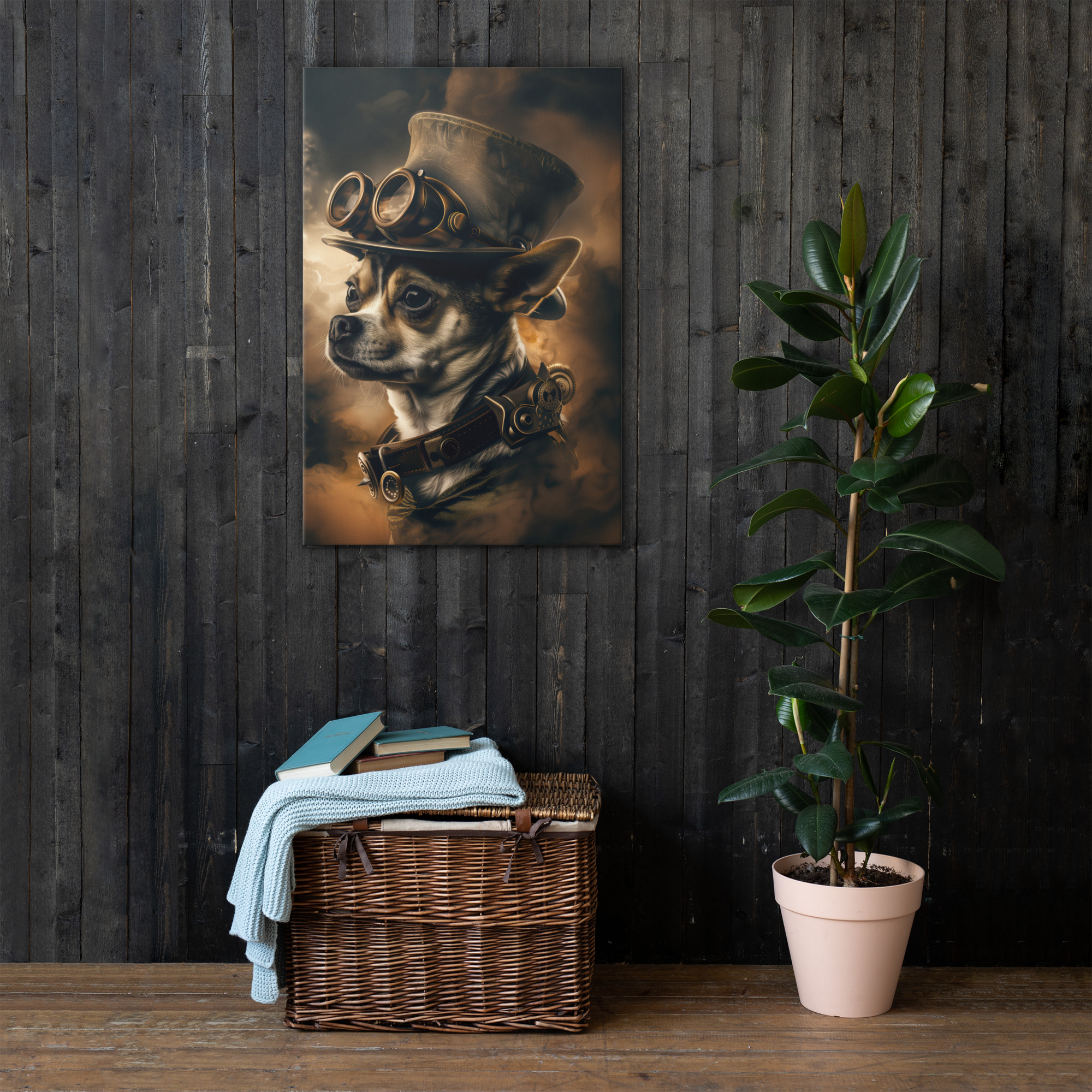 Steampunk Chihuahua Dog Wall Art Print 