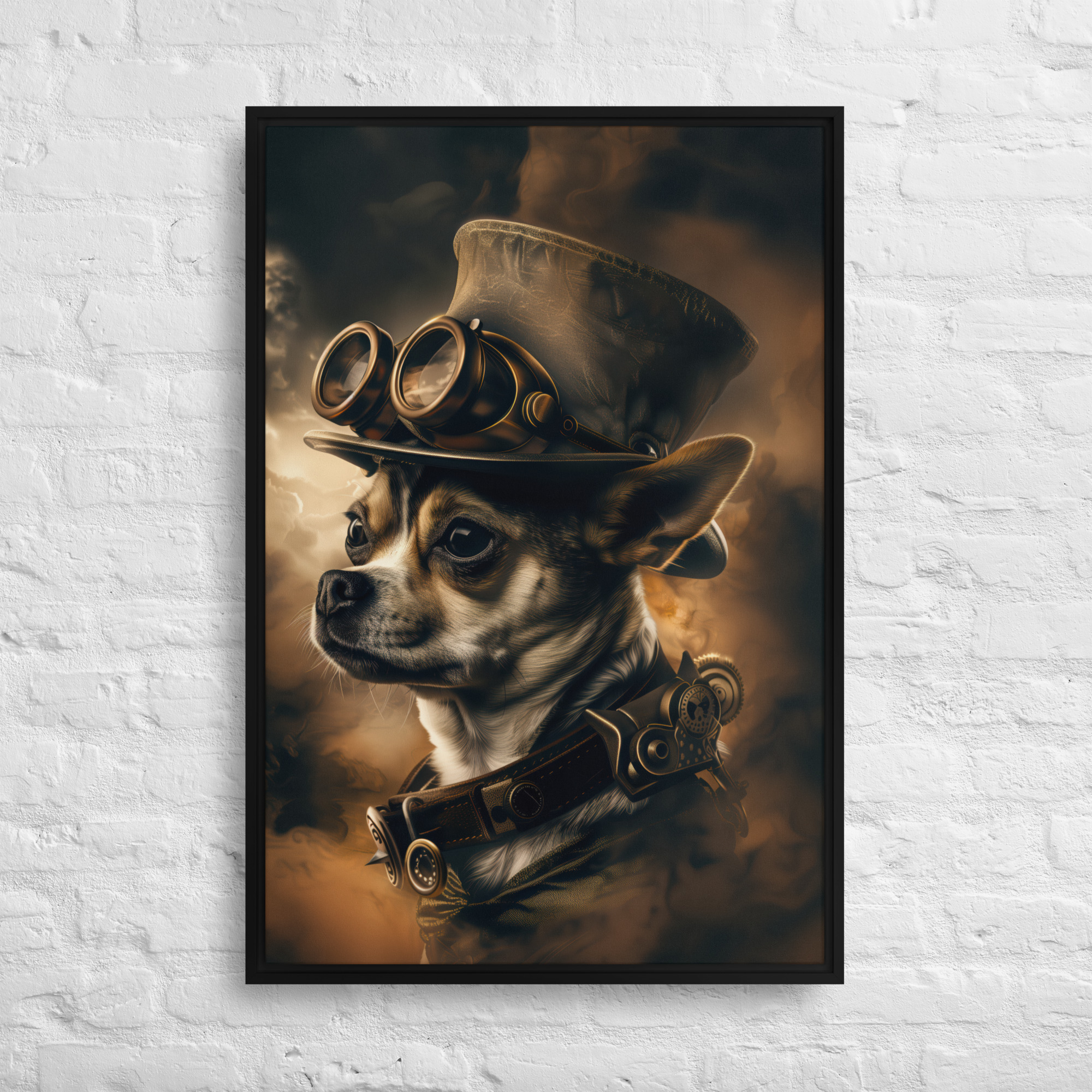 Steampunk Chihuahua Dog Wall Art Print 