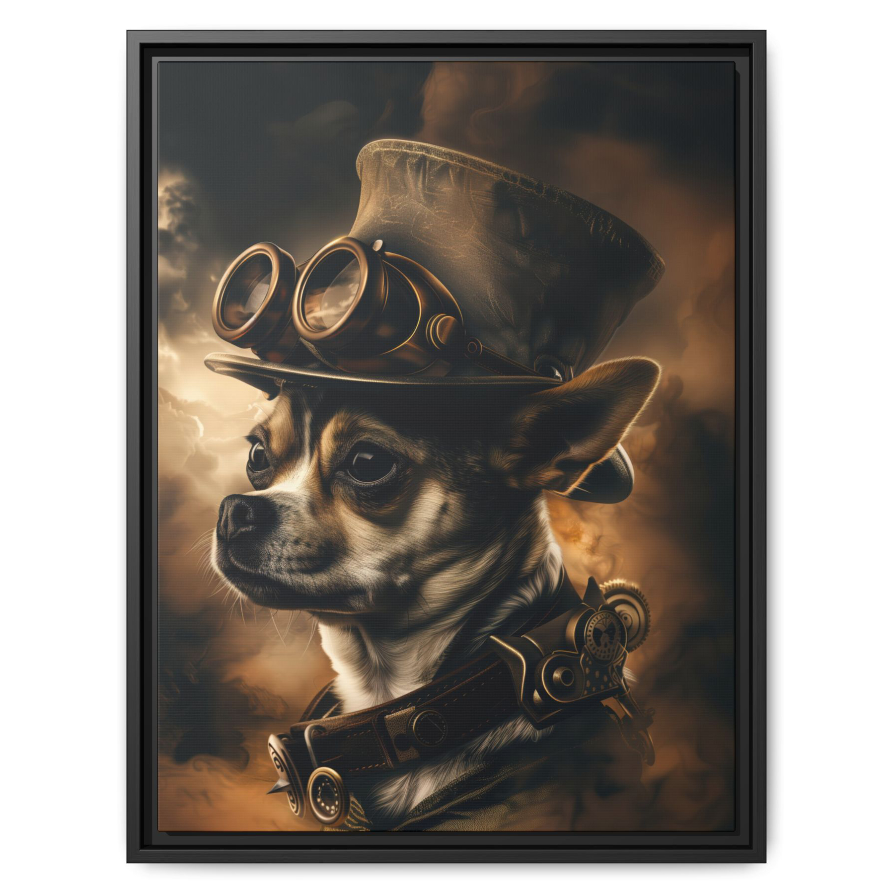 Steampunk Chihuahua Dog Wall Art Print 