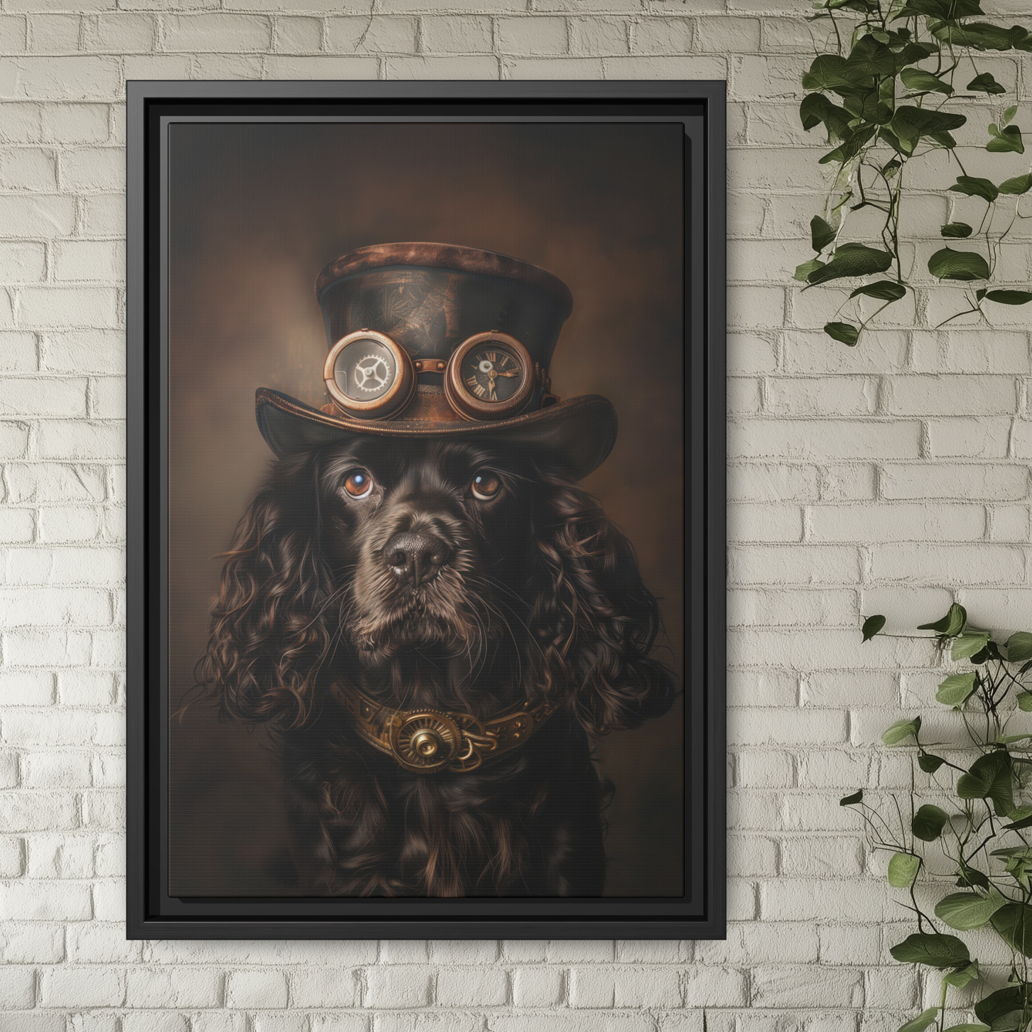 Steampunk Cocker Spaniel Dog Wall Art Print 