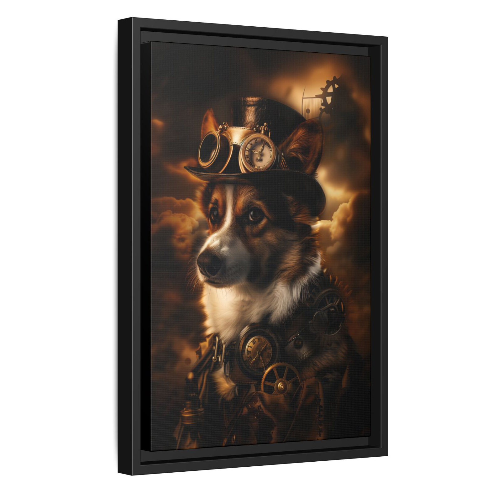 Steampunk Corgi Dog Wall Art Print 