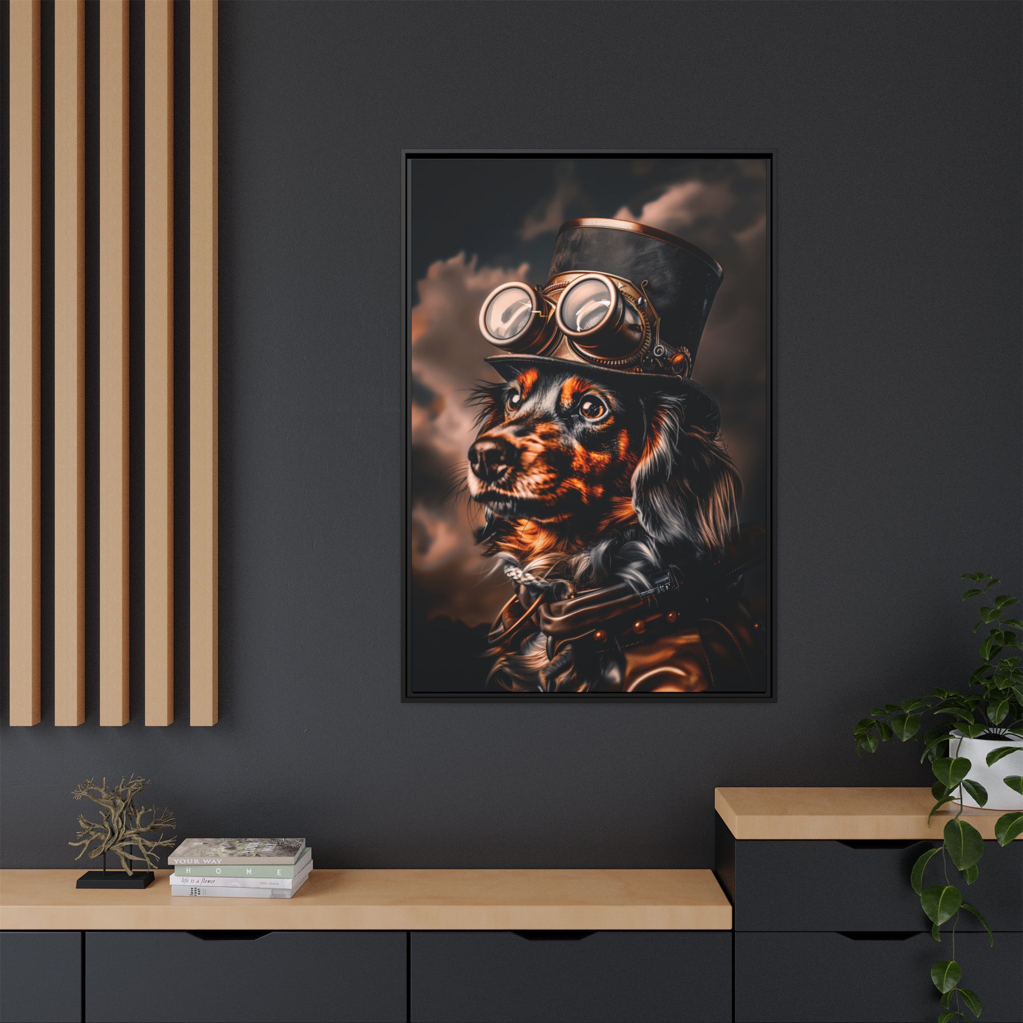 Steampunk Dachshund Weiner Dog Wall Art