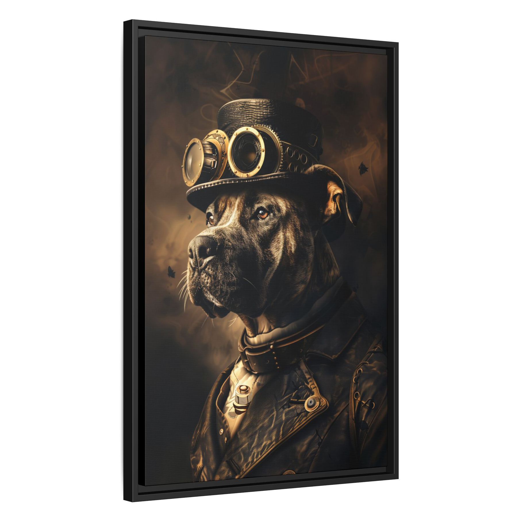 Steampunk Pitbull Dog Wall Art Print 