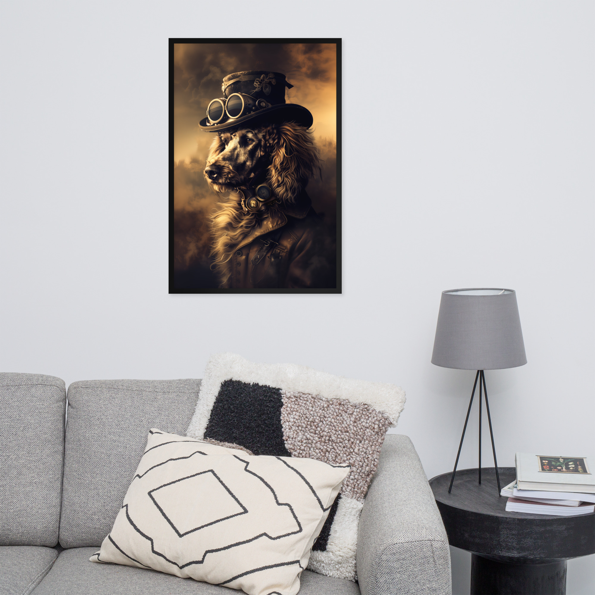 Steampunk Poodle Dog Wall Art Print 