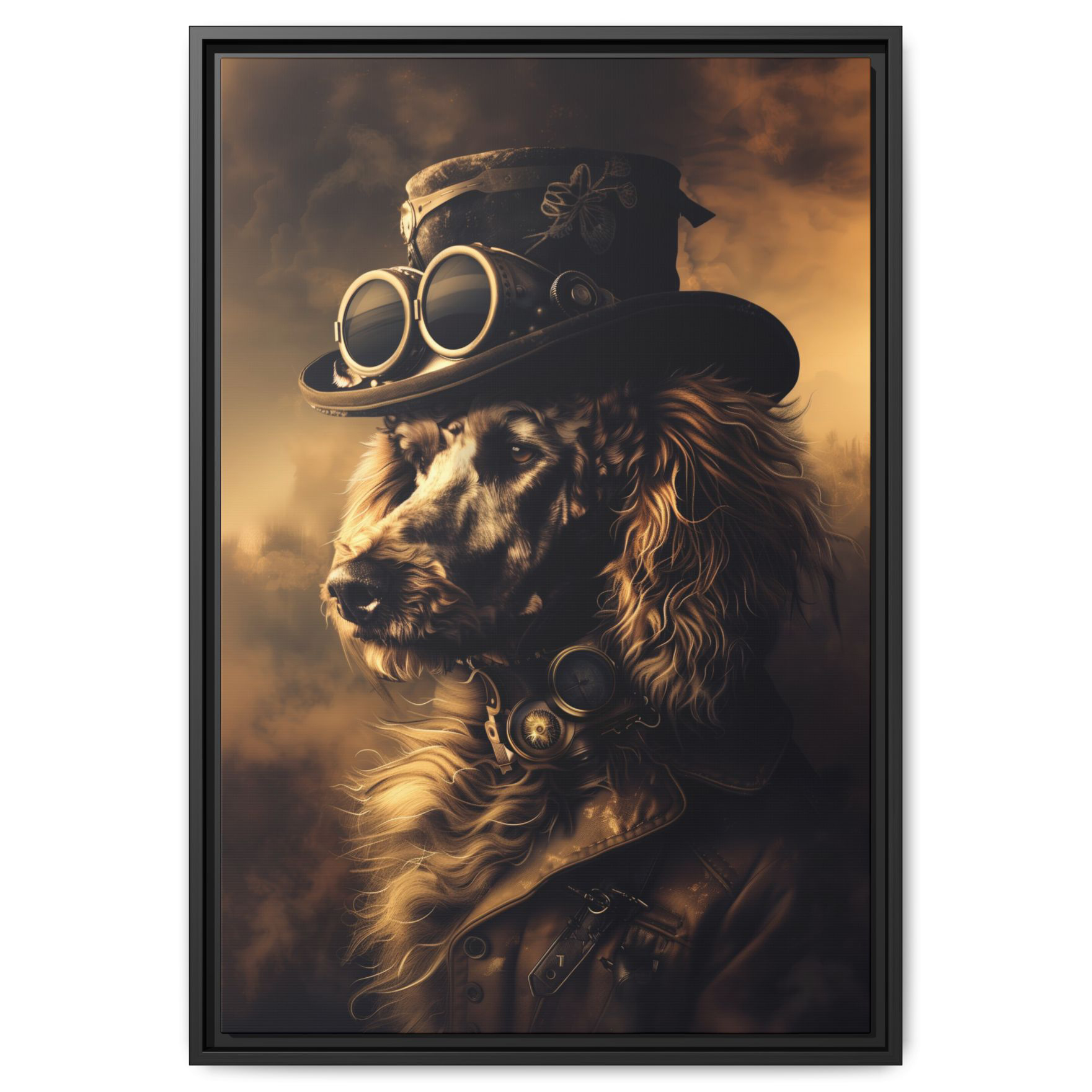 Steampunk Poodle Dog Wall Art Print 
