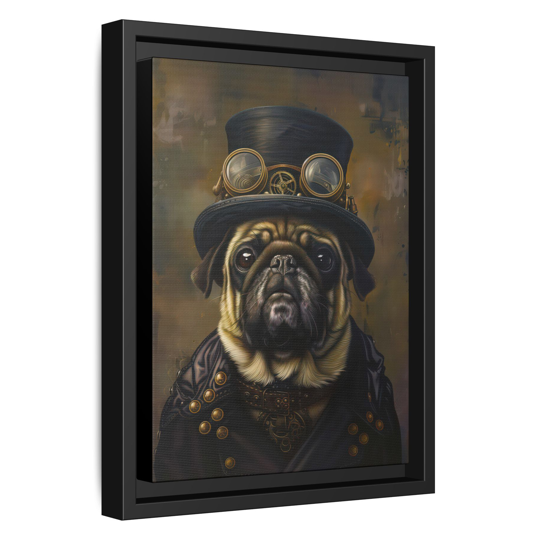 Steampunk Pug Dog Wall Art Print 
