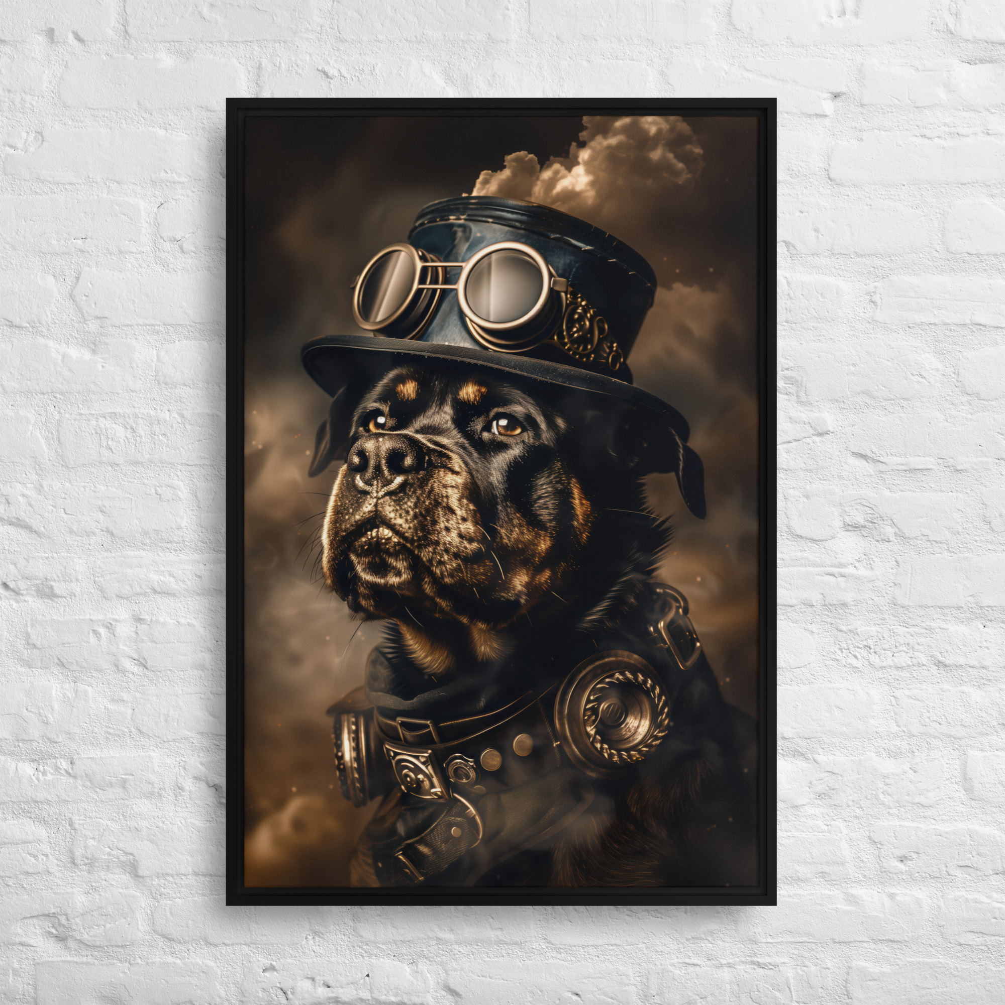 Steampunk Rottweiler Dog Wall Art Print 