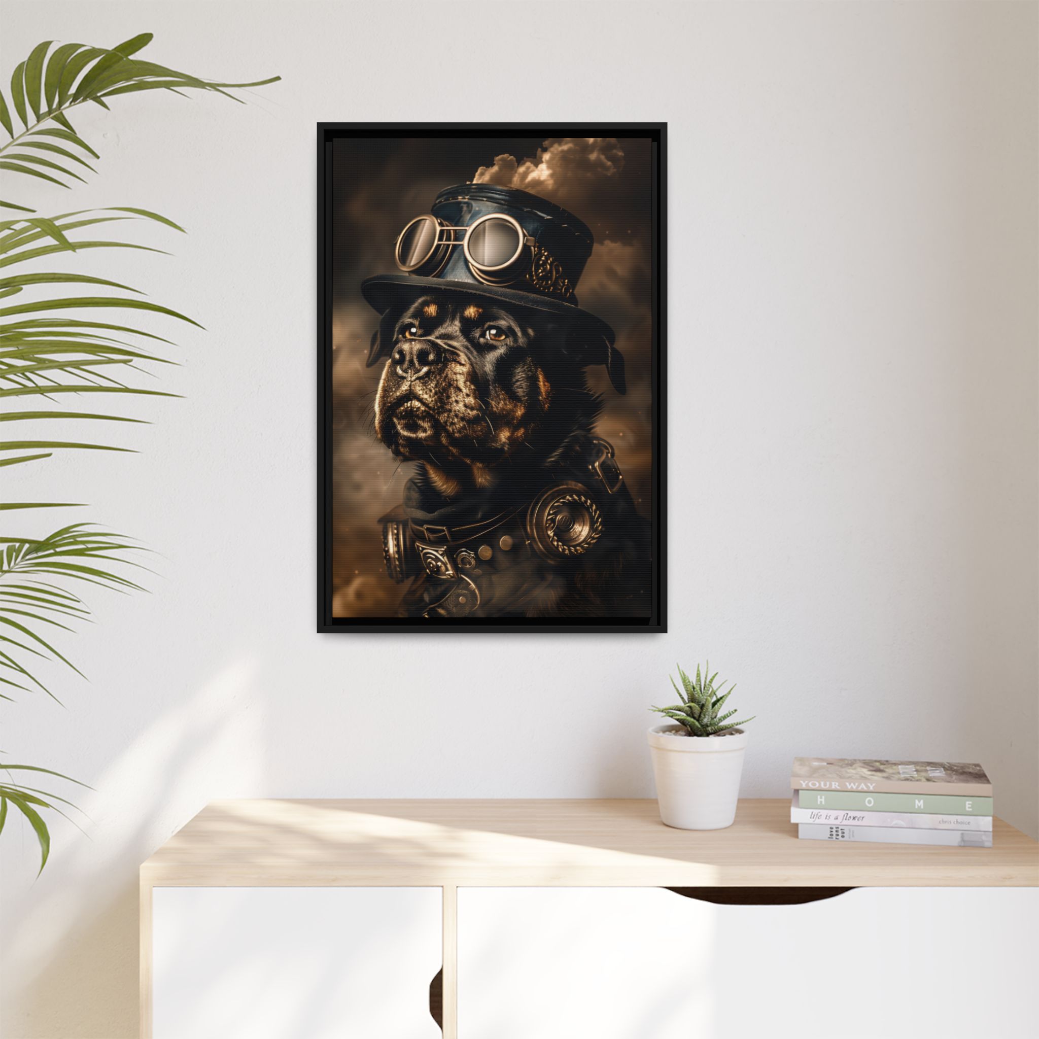 Steampunk Rottweiler Dog Wall Art Print 