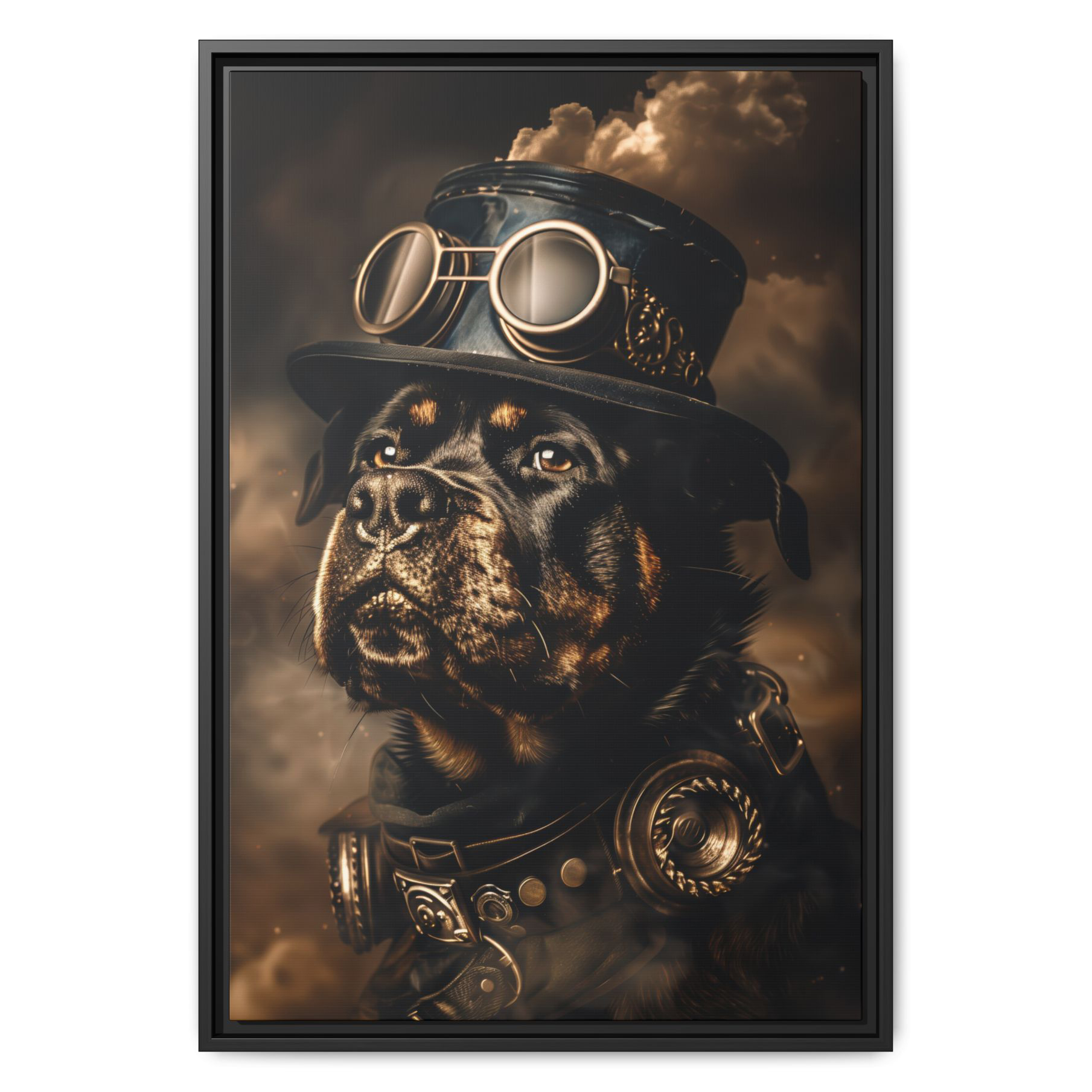 Steampunk Rottweiler Dog Wall Art Print 
