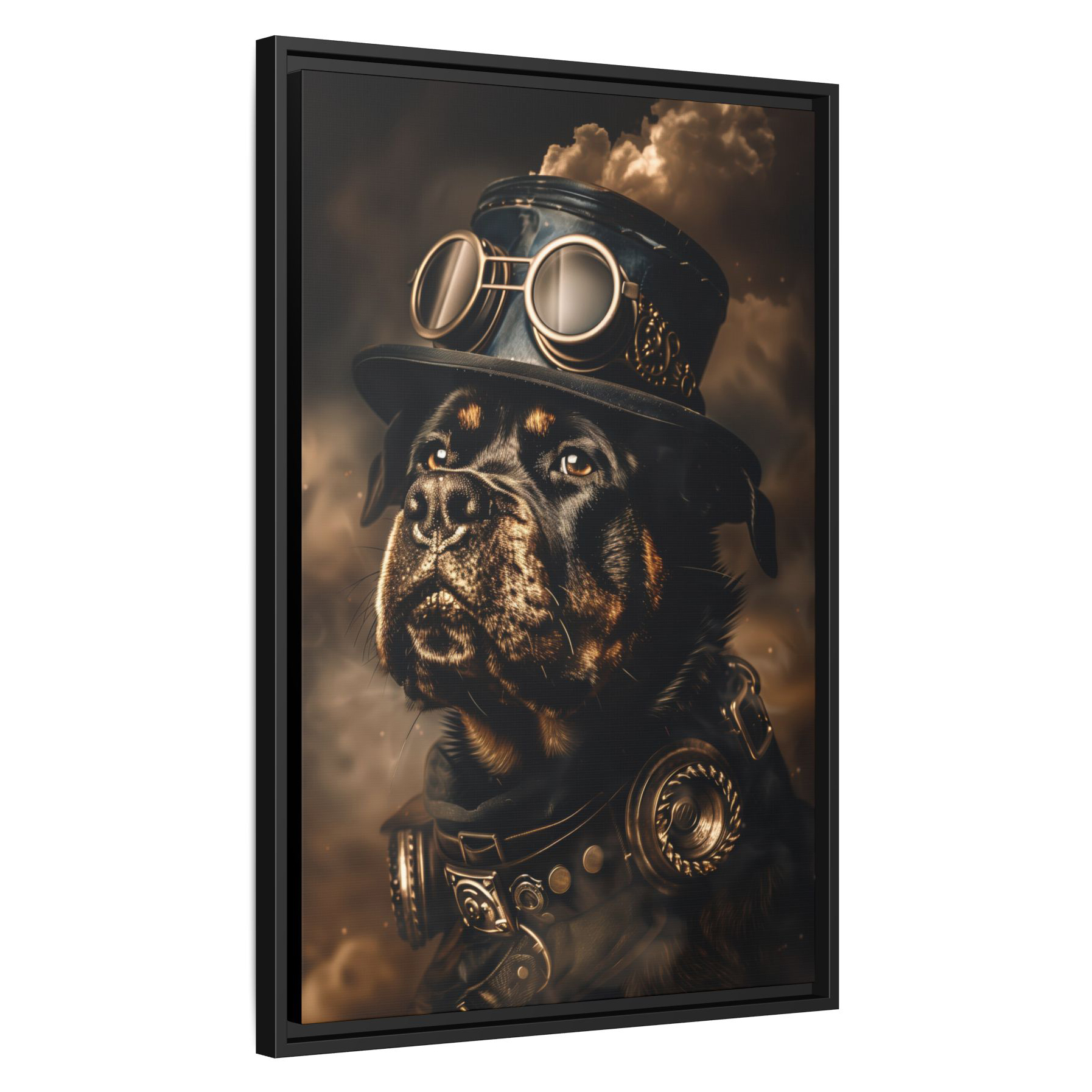Steampunk Rottweiler Dog Wall Art Print 