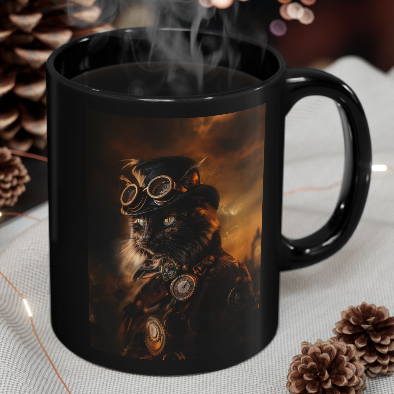 Steampunk Tortie Cat Coffee Mug