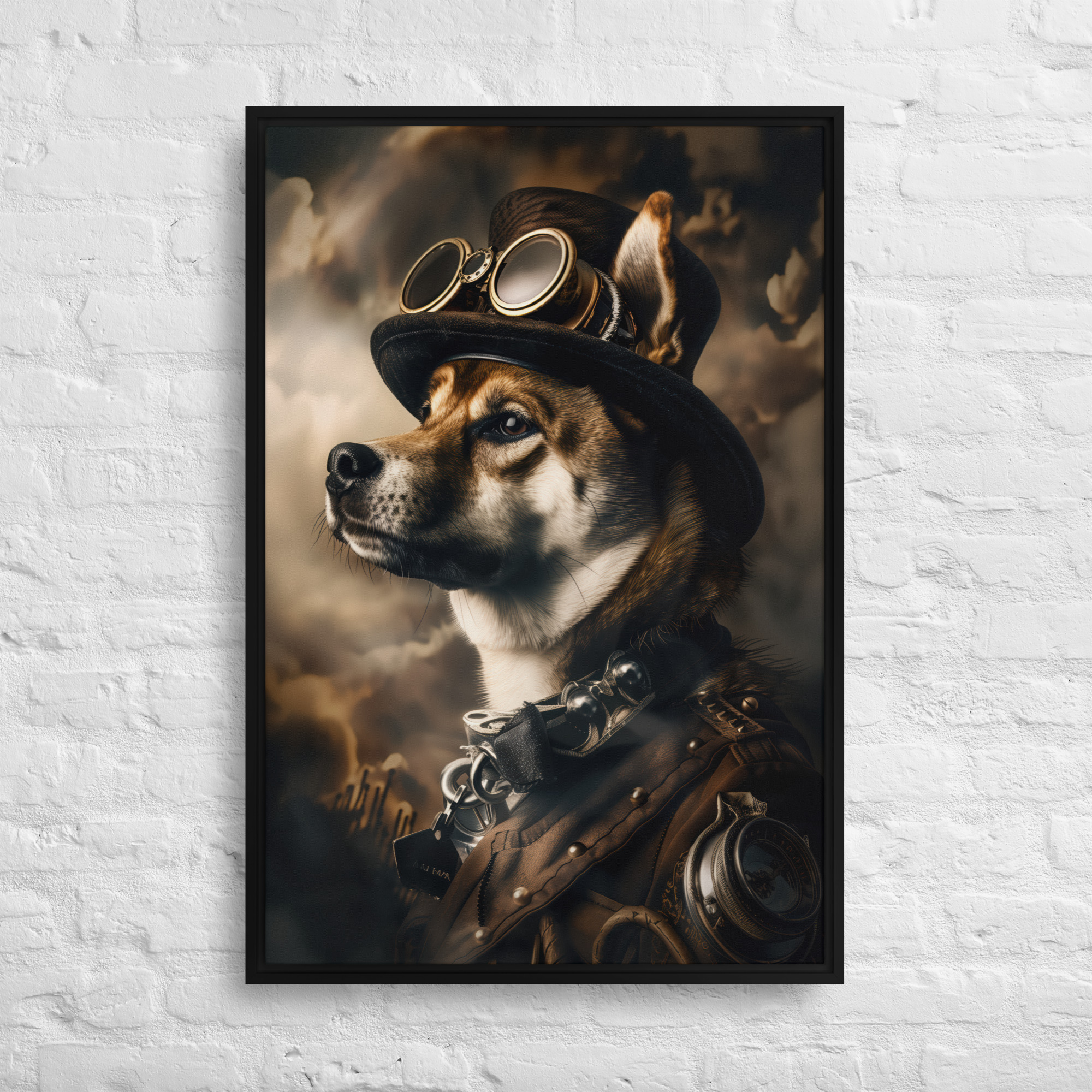 Steampunk Shiba Inu Wall Art Print 