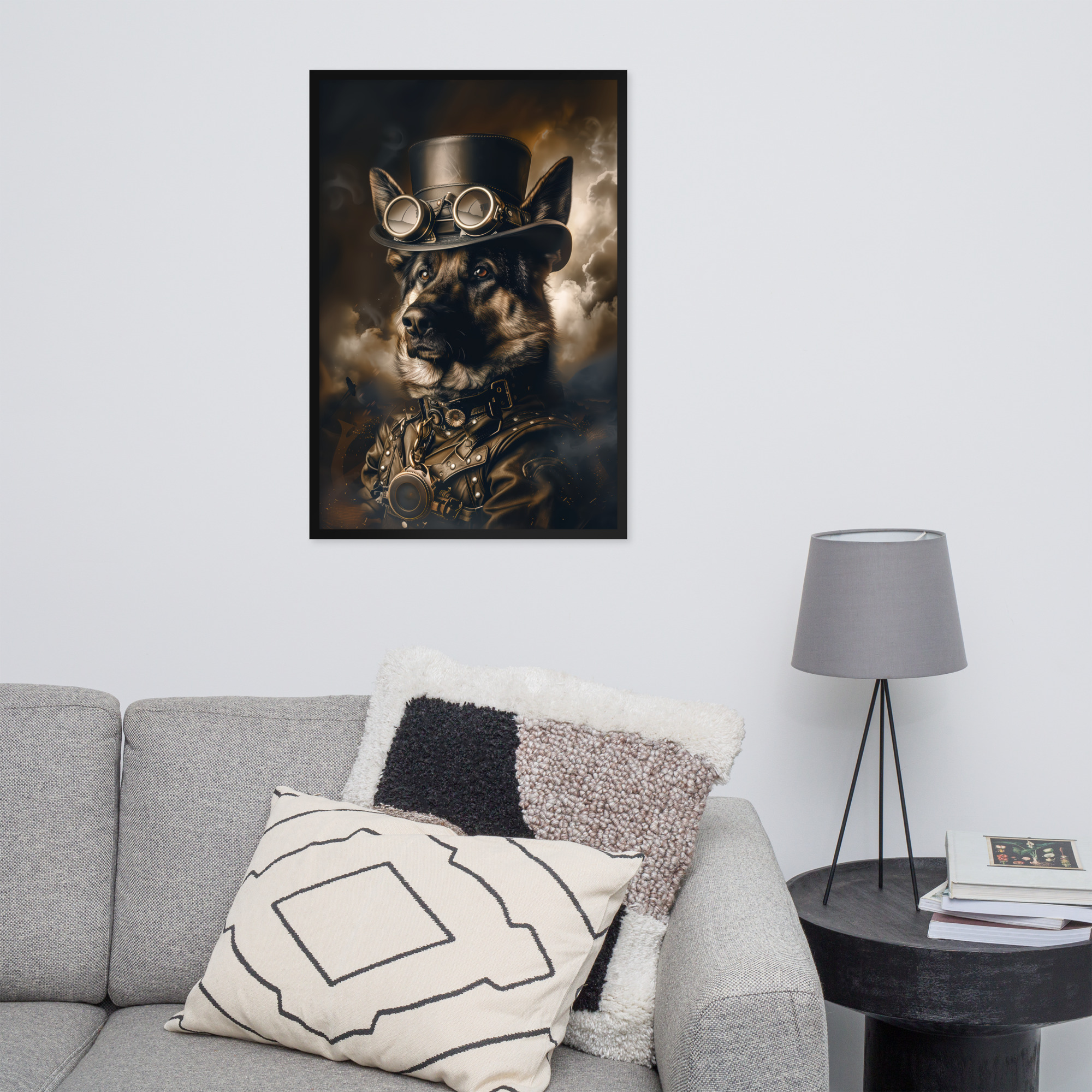 Steampunk German Shepherd Wall Art Print 