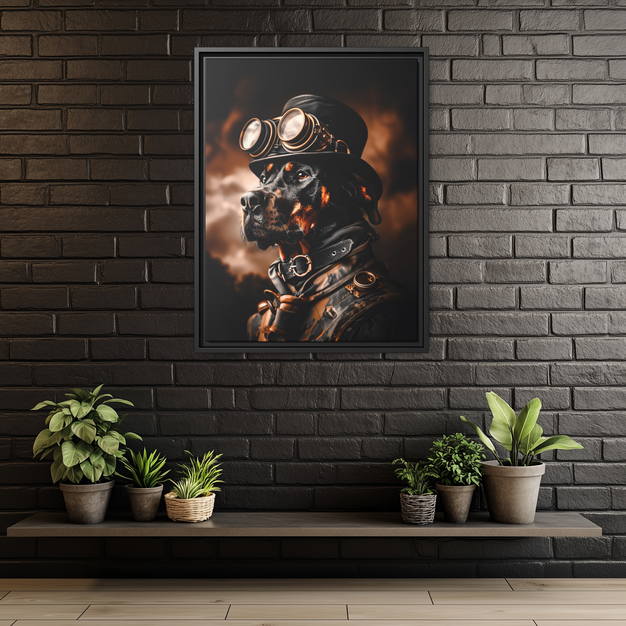 Steampunk Doberman Pinscher Wall Art Print 