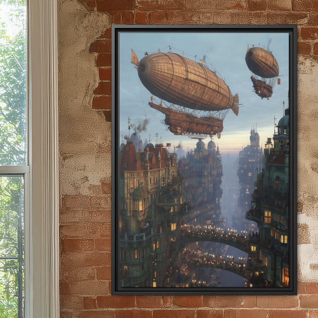 Steampunk Airships Cityscape – Wall Art