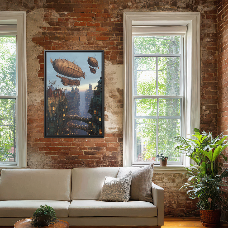 Steampunk Airships Cityscape – Wall Art
