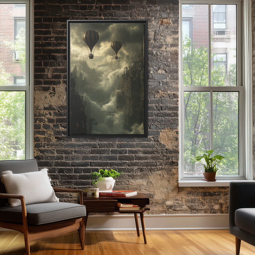 Steampunk Hot Air Balloons Cityscape – Wall Art