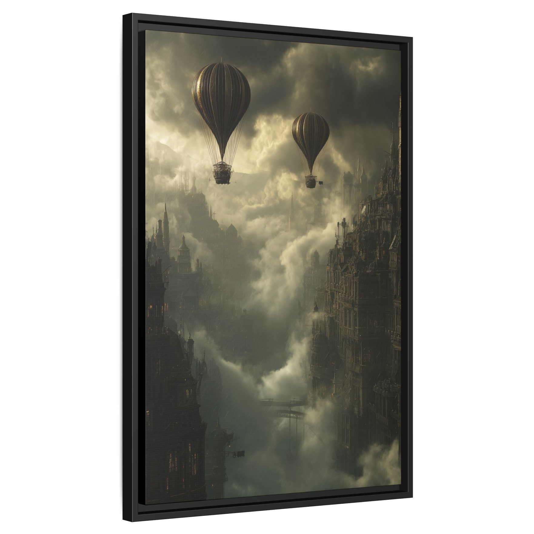 Steampunk Hot Air Balloons Cityscape – Wall Art