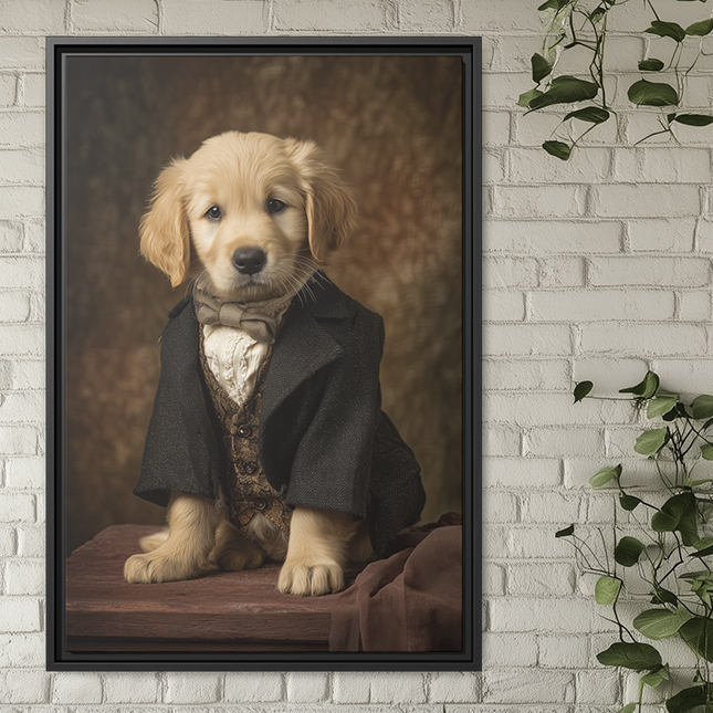 Cute Golden Retriever Puppy Portrait - Wall Art