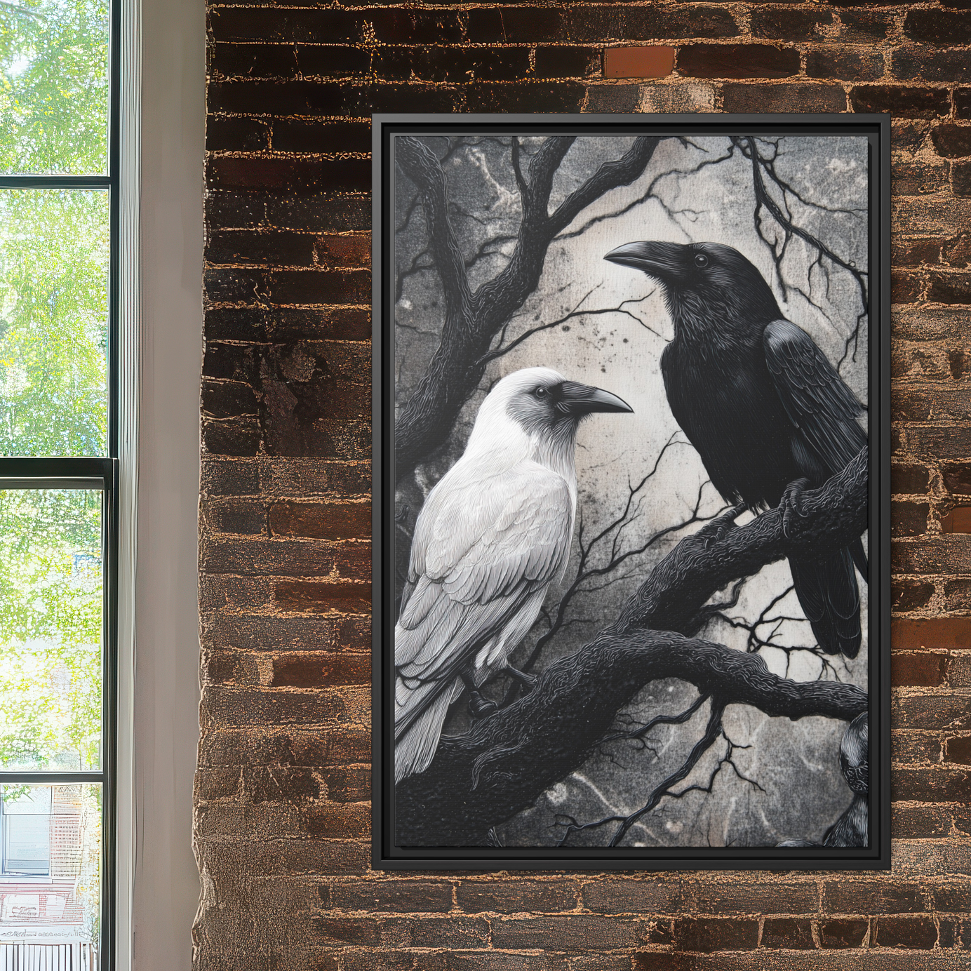 Black and White Raven Wall Art – A Symbol of Light and Shadow