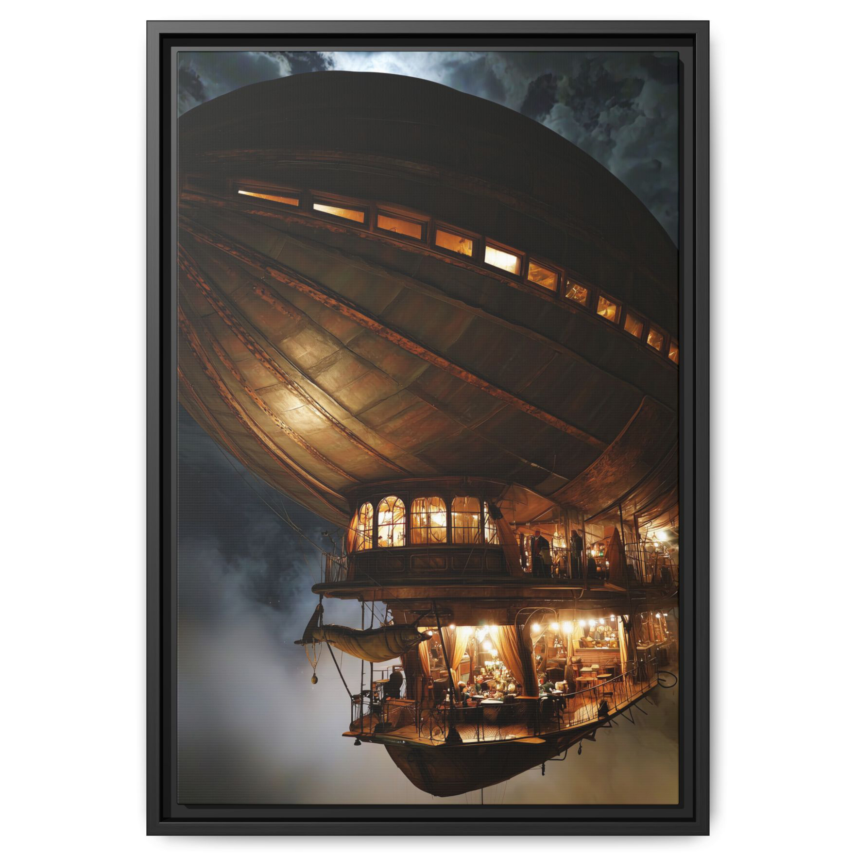 Steampunk Airship Party Wall Art – Vintage Zeppelin Fantasy Print