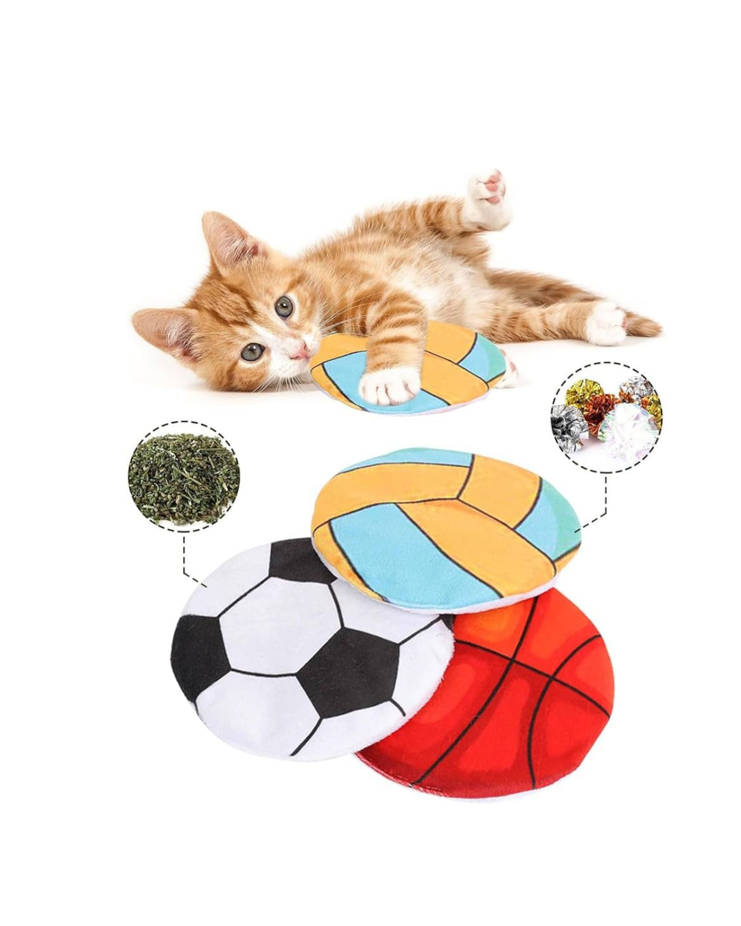 Pelota de tela con yerba gatera 