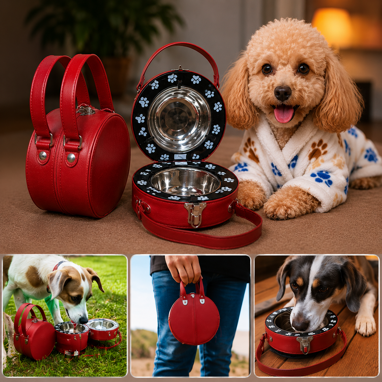 Cartera comedero doble 