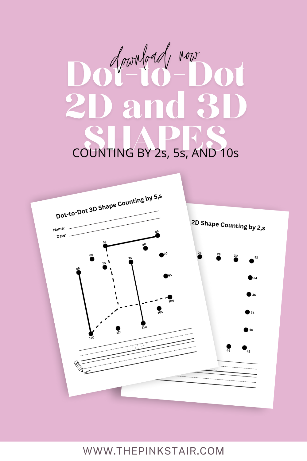 Dot-to-Dot Shapes Counting by 2s, 5s, and 10s