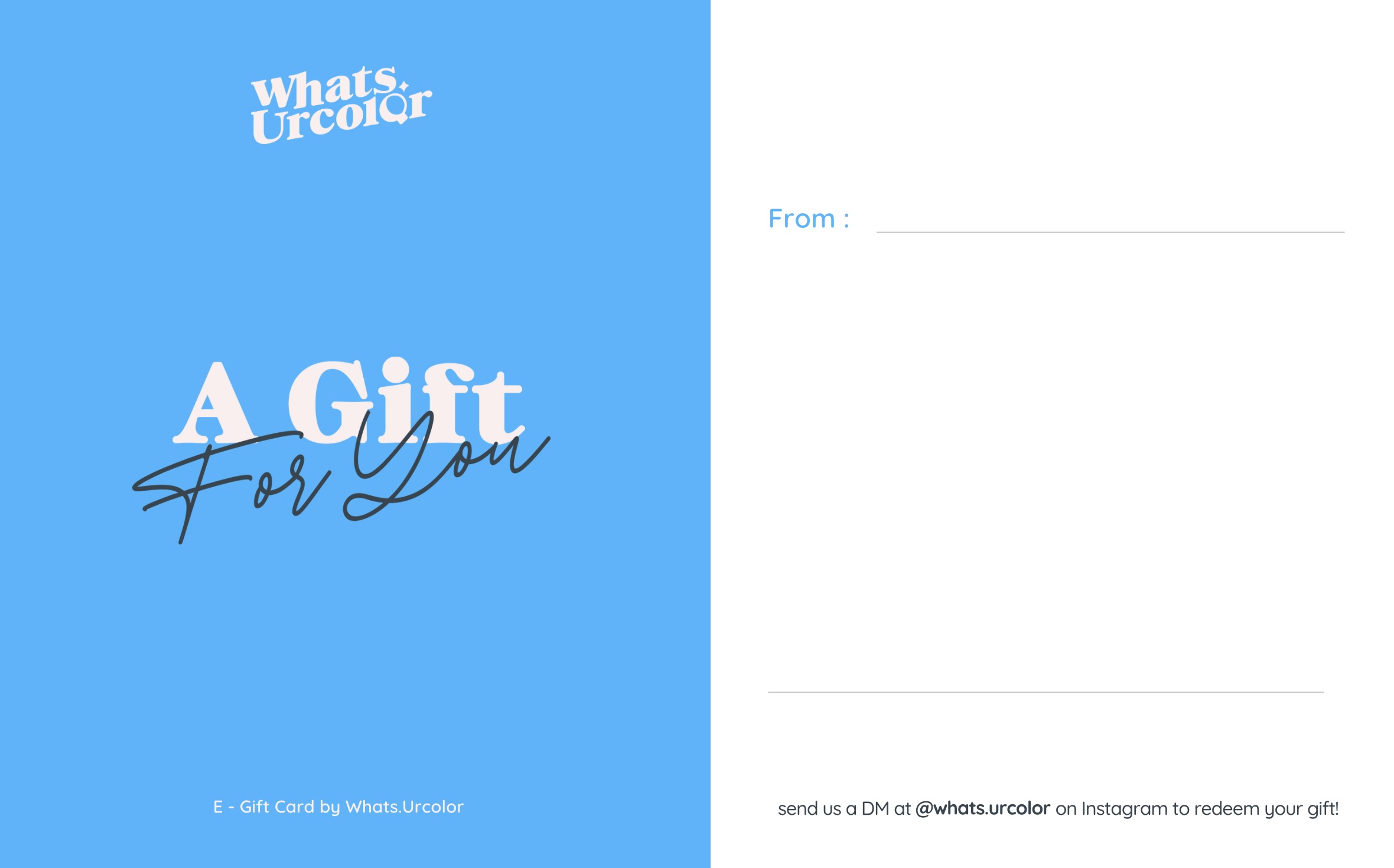 E-Gift Card Whats Urcolor