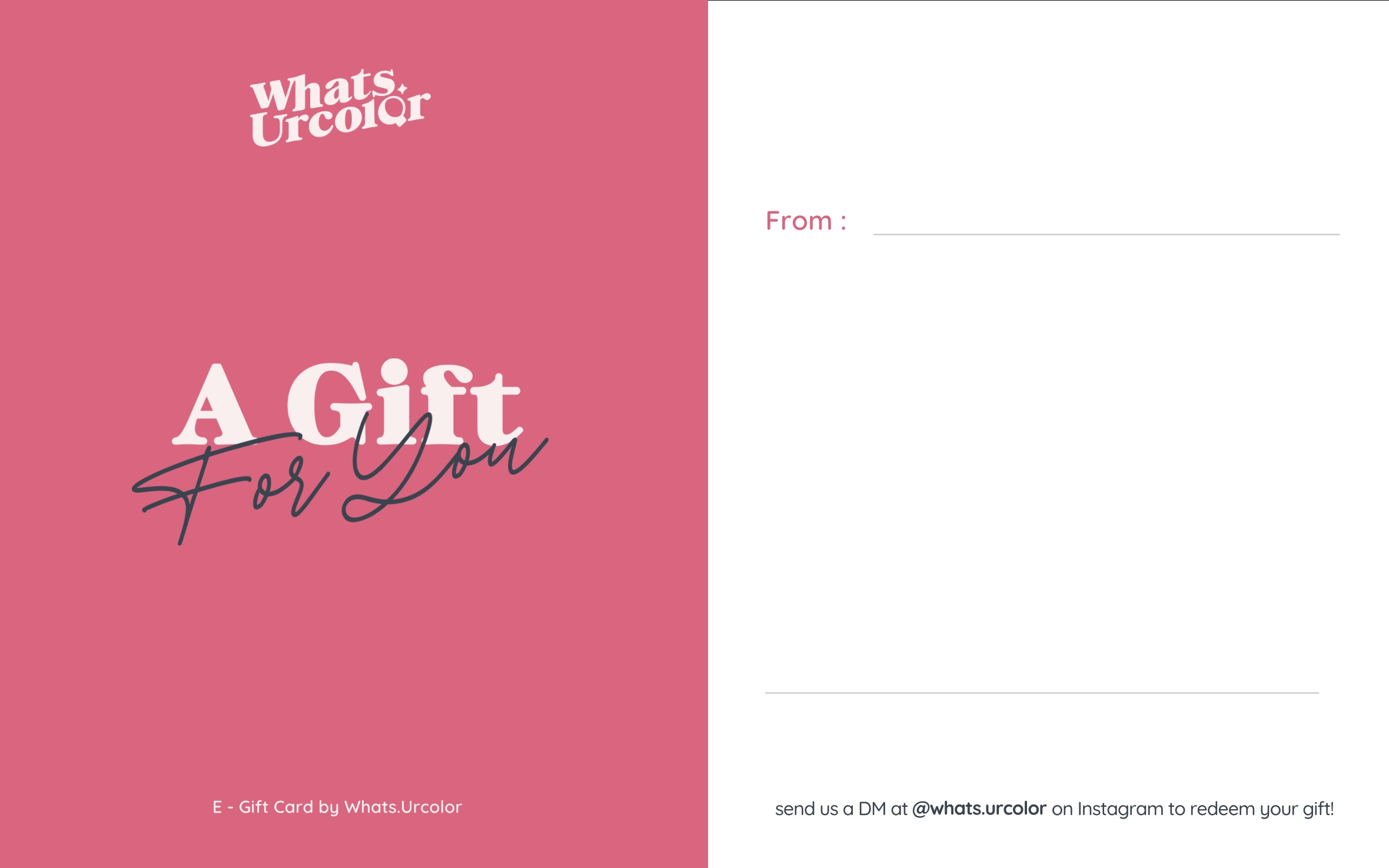 E-Gift Card Whats Urcolor