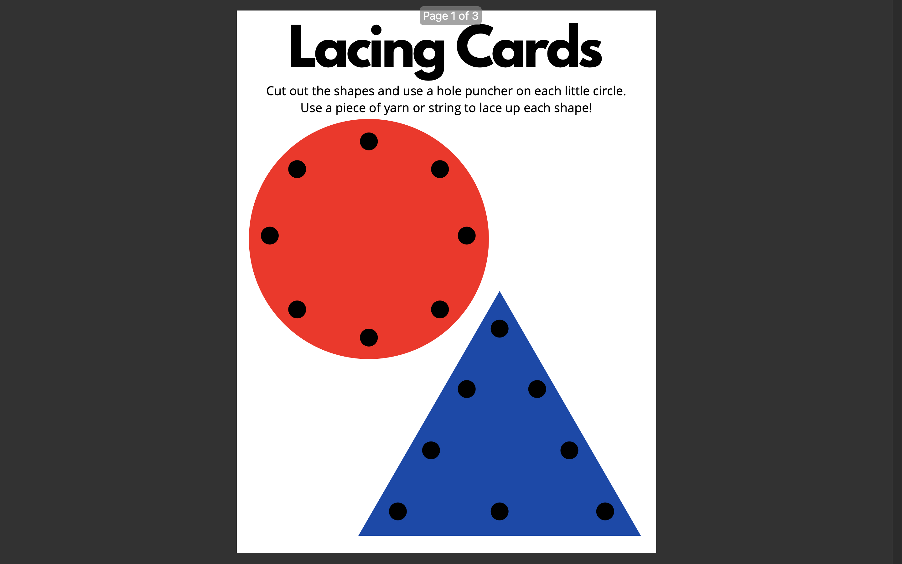 Lacing Cards & Shapes 