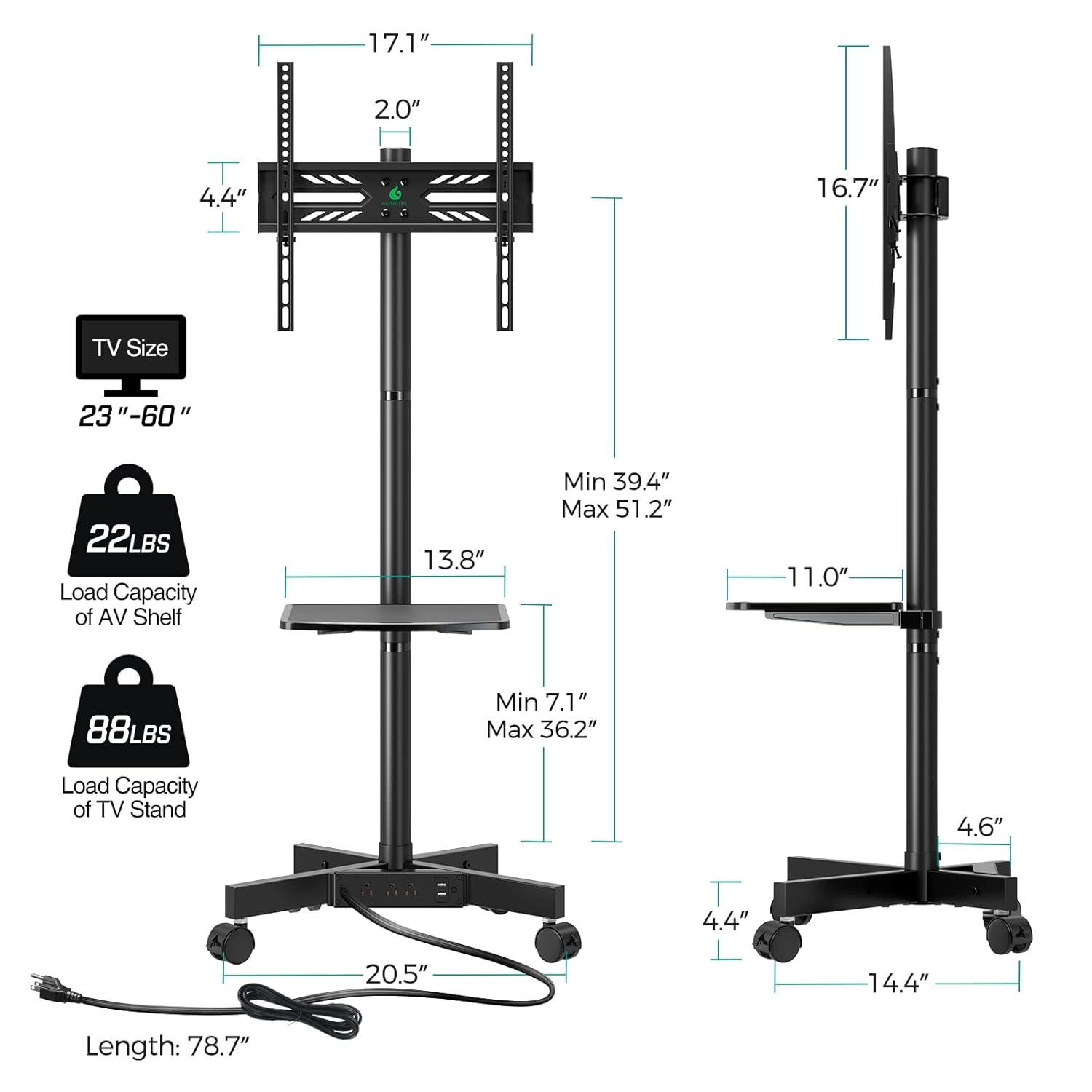 Greenstell TV Cart TS003-GL