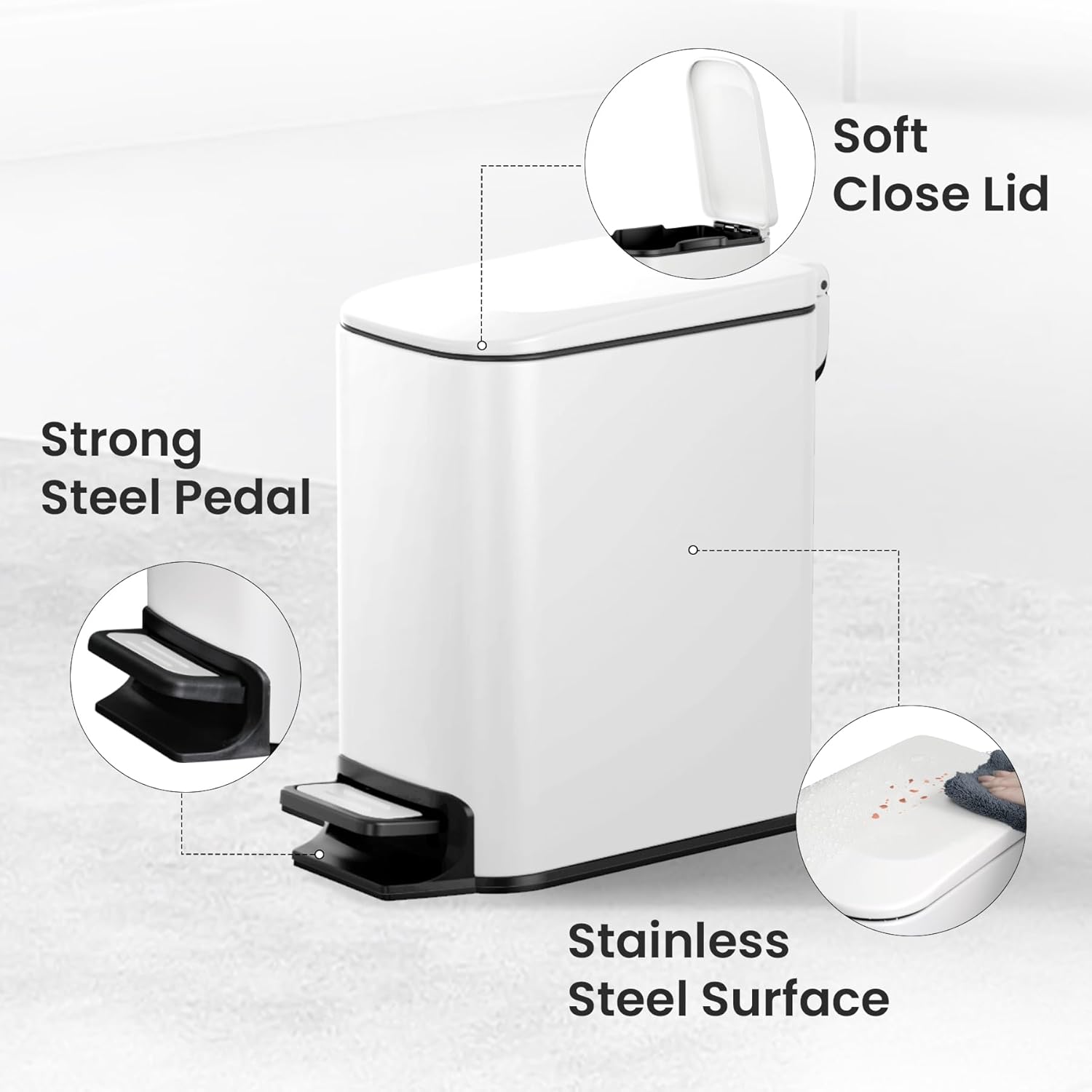 CESUN 10L Step Trash Can