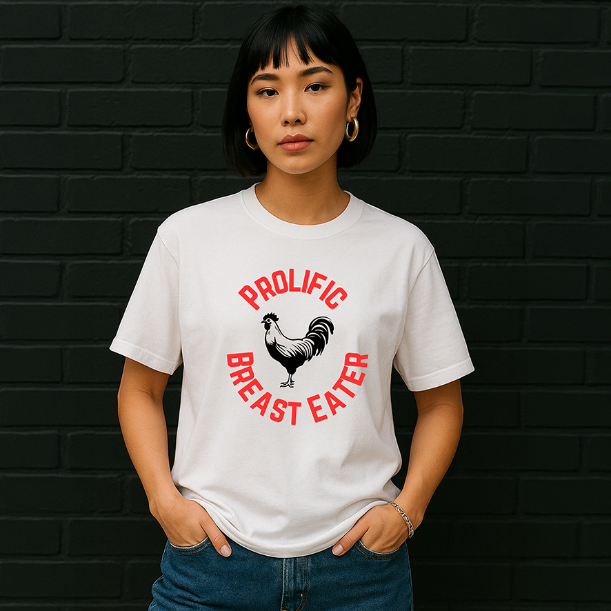 Prolific Breast Eater T-Shirt / Crop Top or Jumper, Y2K Tee Baby Tee, Cropped T-Shirt, Chicken Lover Shirt, Protein Addict Tee