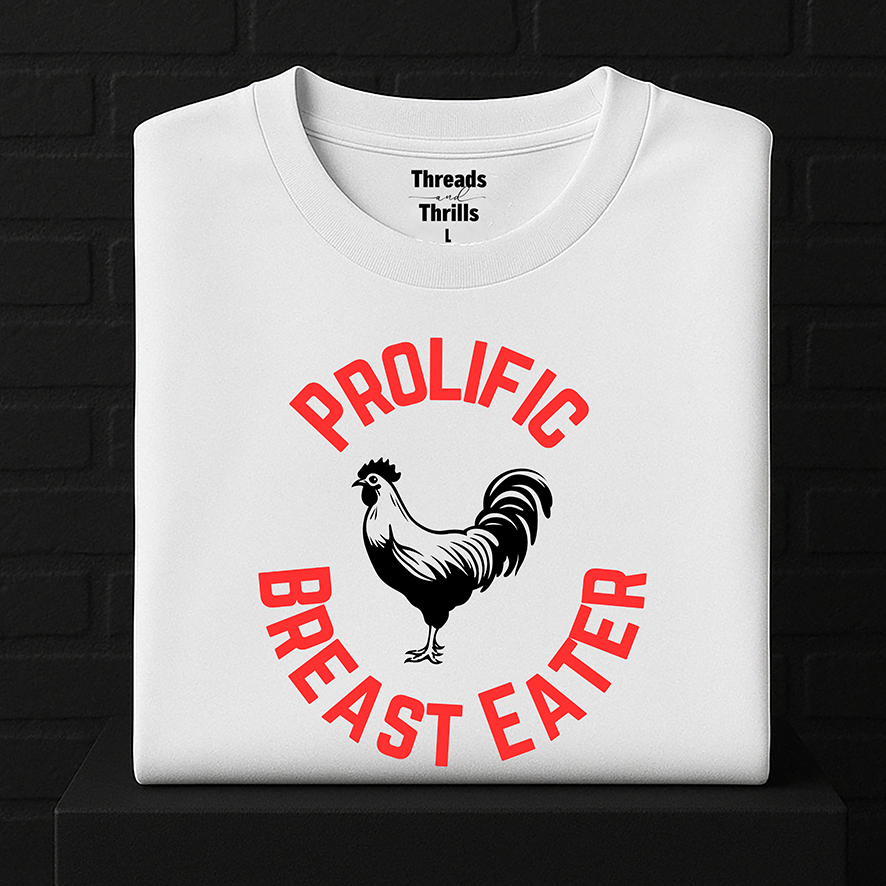 Prolific Breast Eater T-Shirt / Crop Top or Jumper, Y2K Tee Baby Tee, Cropped T-Shirt, Chicken Lover Shirt, Protein Addict Tee