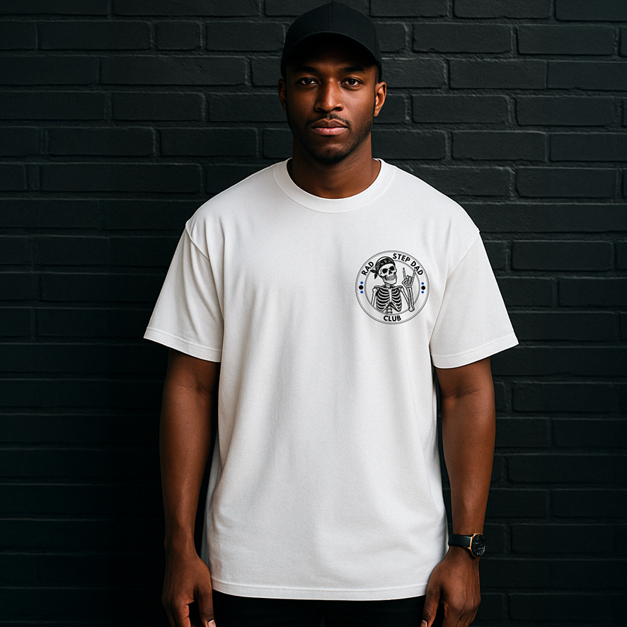 Rad Step Dad Club T-Shirt/ Jumper, Gift for Step Dad Present for Dad, Black White Crew Neck T-Shirt Black White Crew Neck Sweatshirt / Sweater